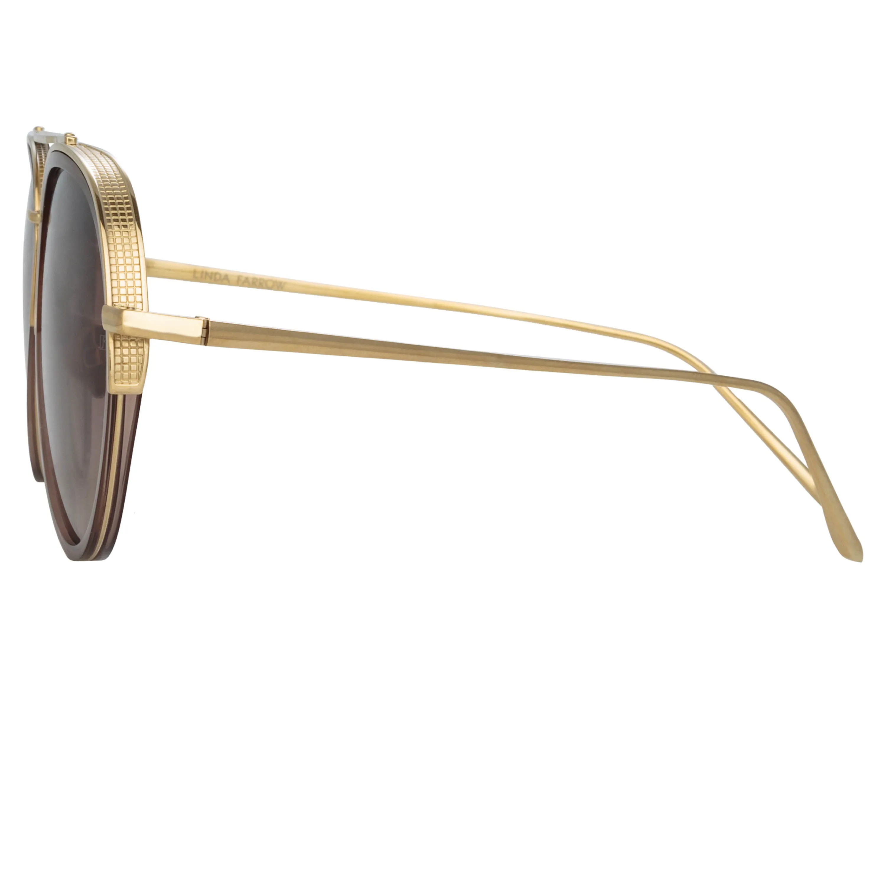 Abel Aviator Sunglasses in Brown sold by Linda Farrow product image thumbnail 4