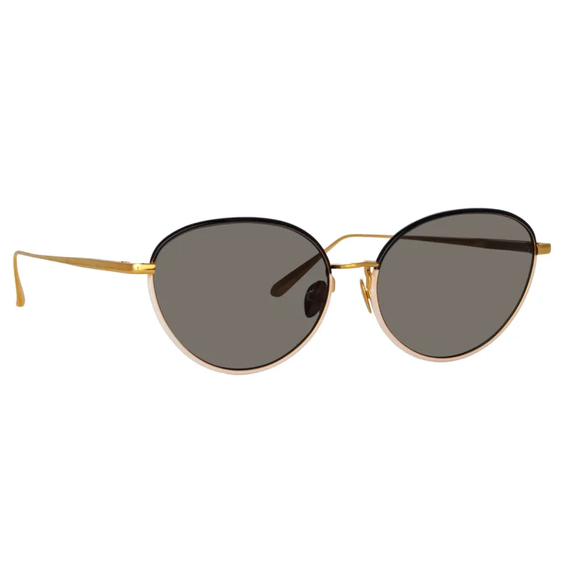 Regina Cat Eye Sunglasses in Black sold by Linda Farrow