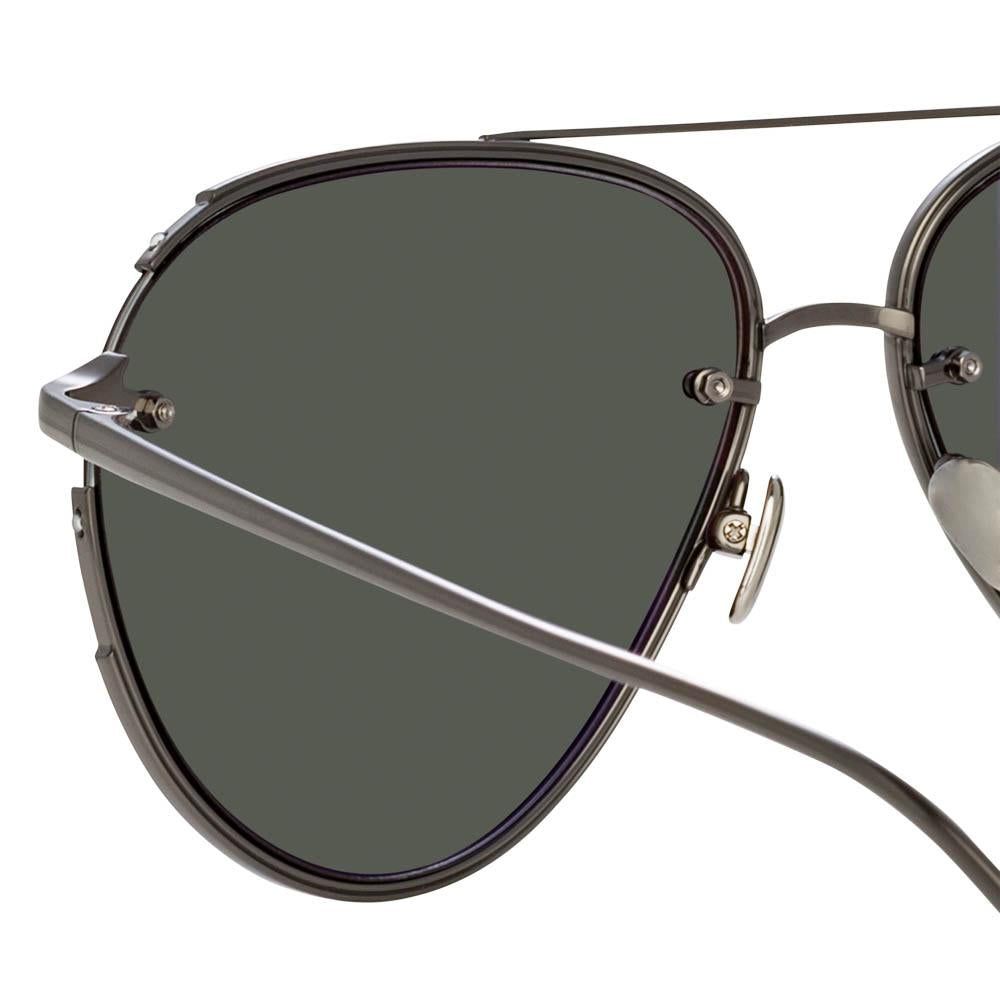 Russo Aviator Sunglasses in Nickel sold by Linda Farrow product image thumbnail 4