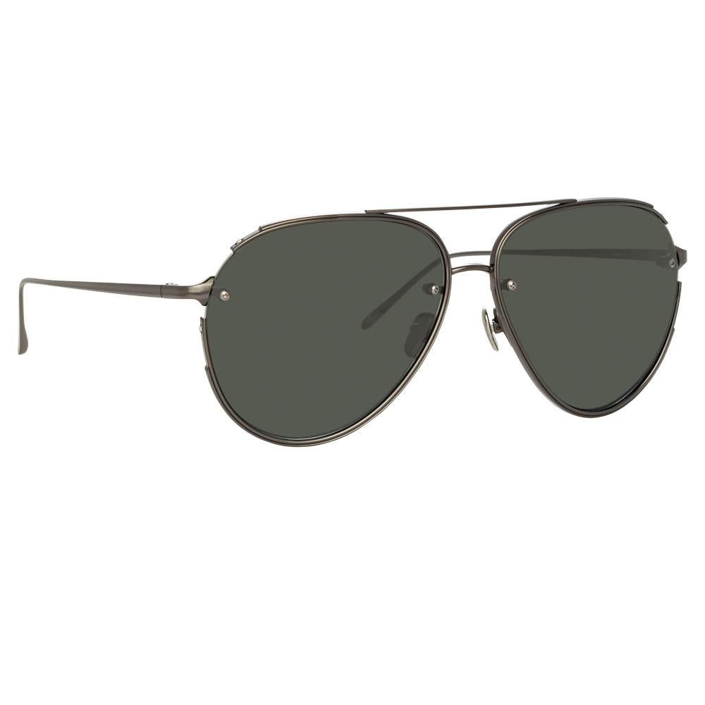 Russo Aviator Sunglasses in Nickel sold by Linda Farrow product image thumbnail 2