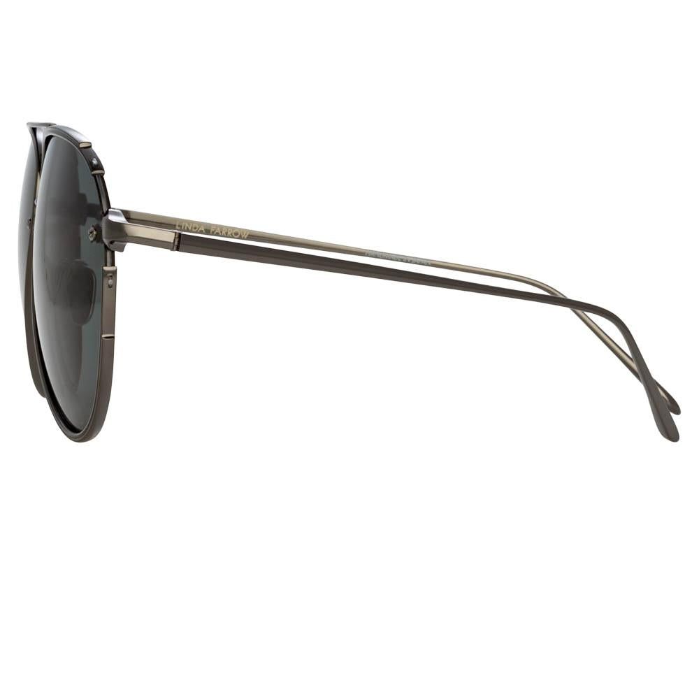 Russo Aviator Sunglasses in Nickel sold by Linda Farrow product image thumbnail 3