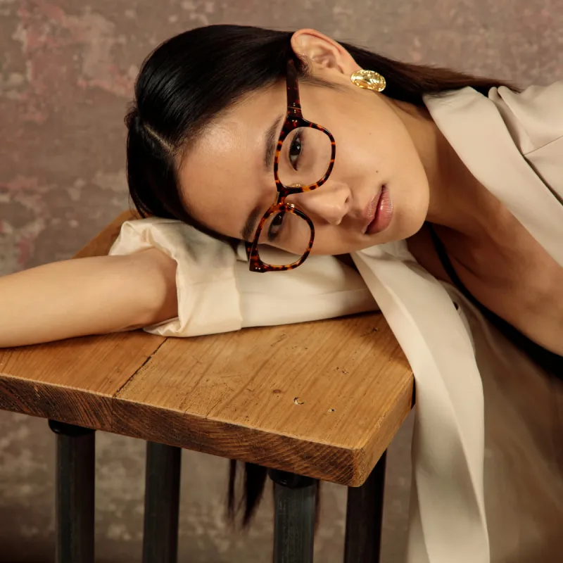 Cedric Rectangular Optical Frames in Tortoiseshell (Asian Fit) sold by Linda Farrow