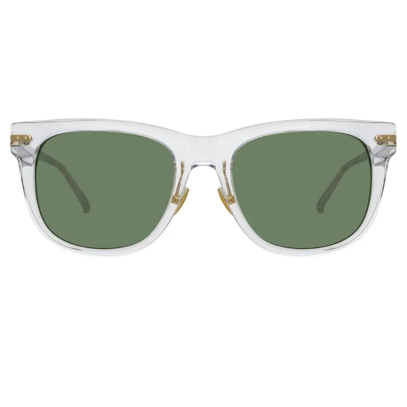 Chrysler D-Frame Sunglasses in Clear sold by Linda Farrow