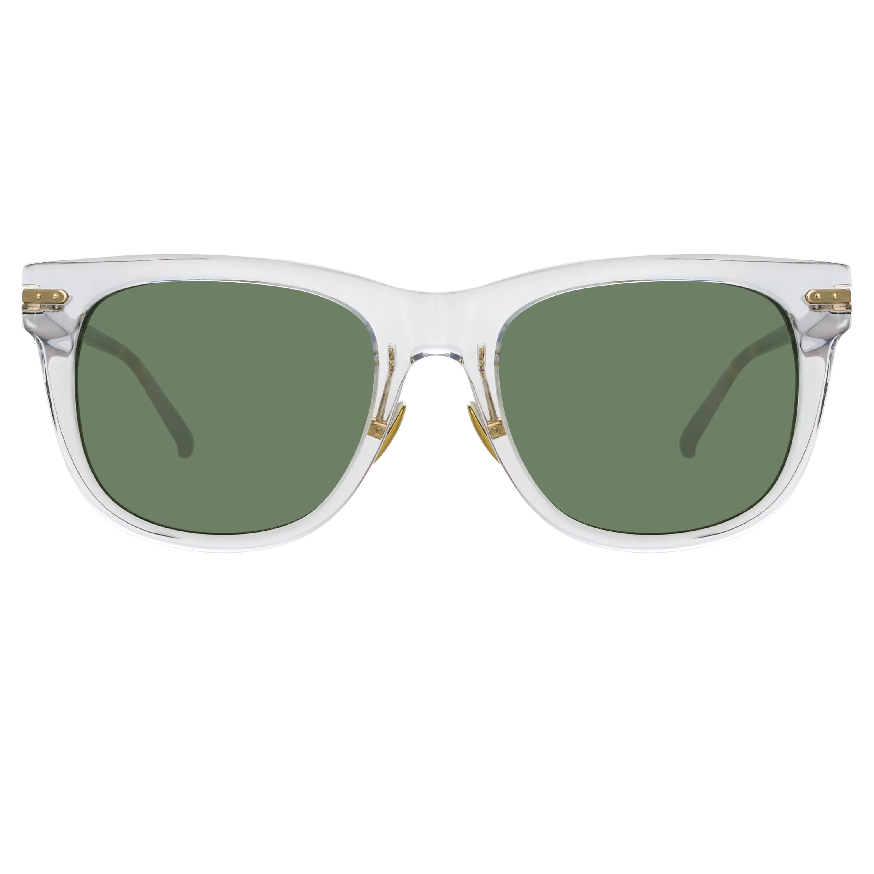 Chrysler D-Frame Sunglasses in Clear sold by Linda Farrow