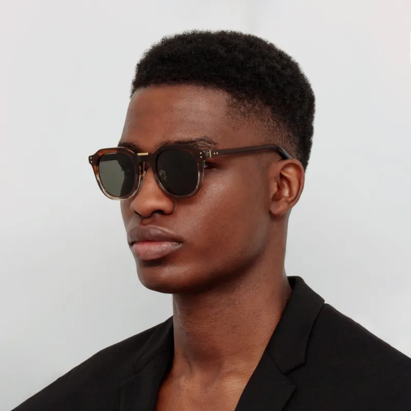 Men's Fletcher Angular Sunglasses in Caramel Horn sold by Linda Farrow
