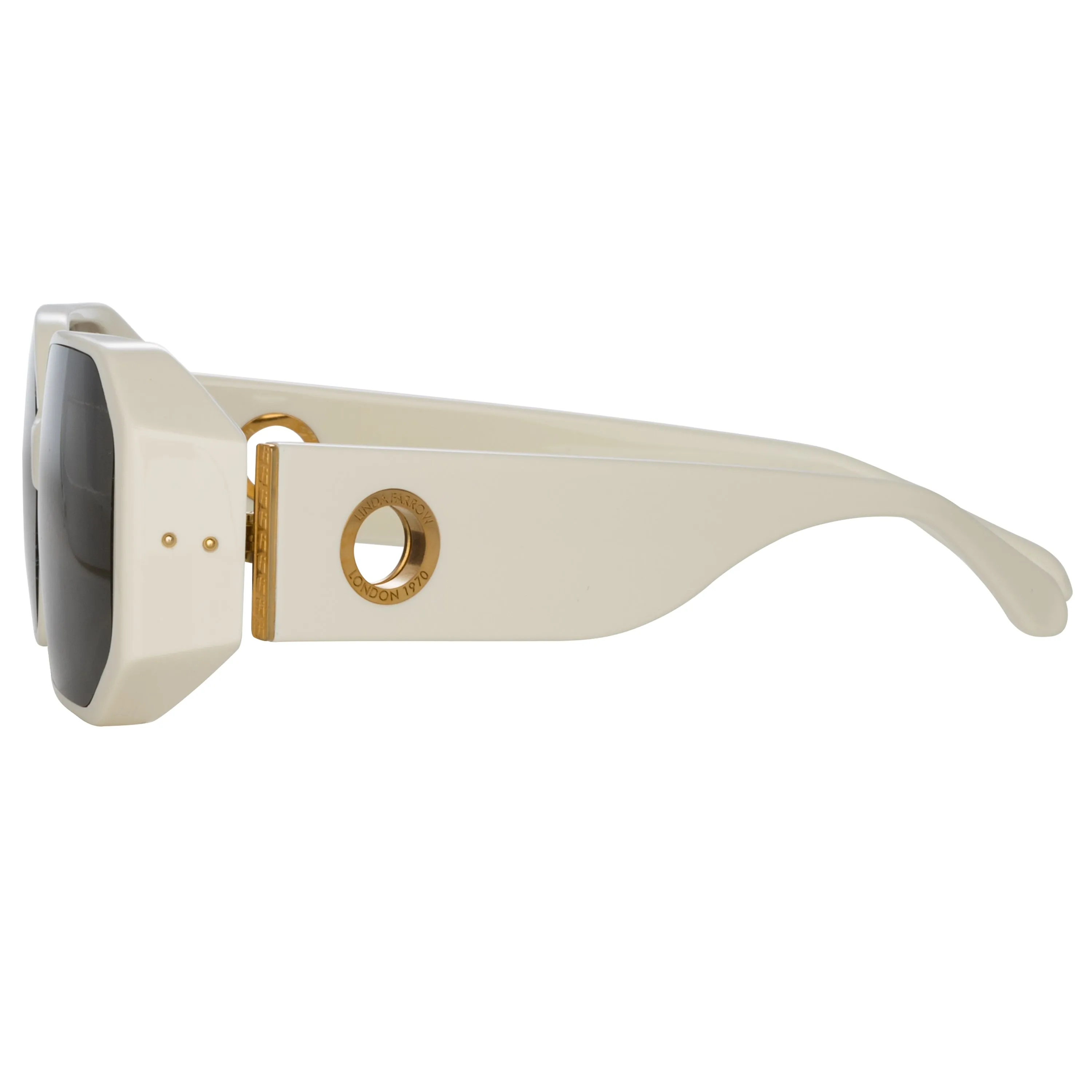 Men's Bailey Angular Sunglasses in White sold by Linda Farrow product image thumbnail 4