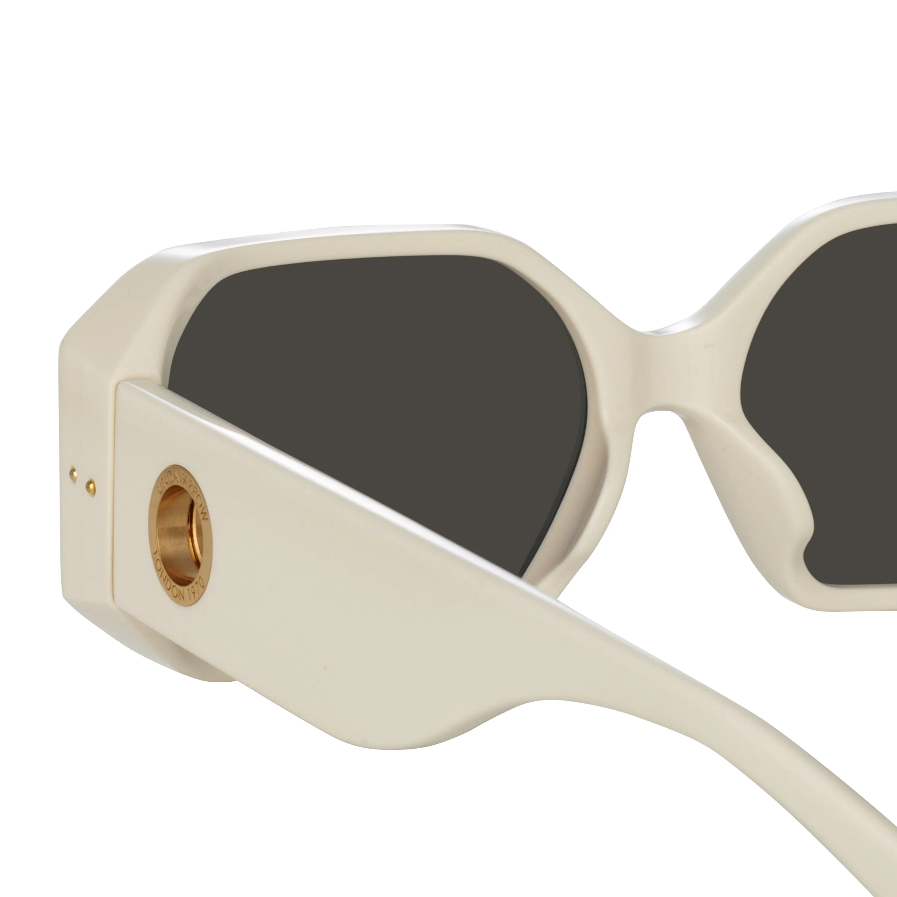 Men's Bailey Angular Sunglasses in White sold by Linda Farrow product image thumbnail 5