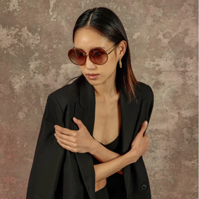 The Kew | Oversized Sunglasses in Brown Frame (C34) sold by Linda Farrow