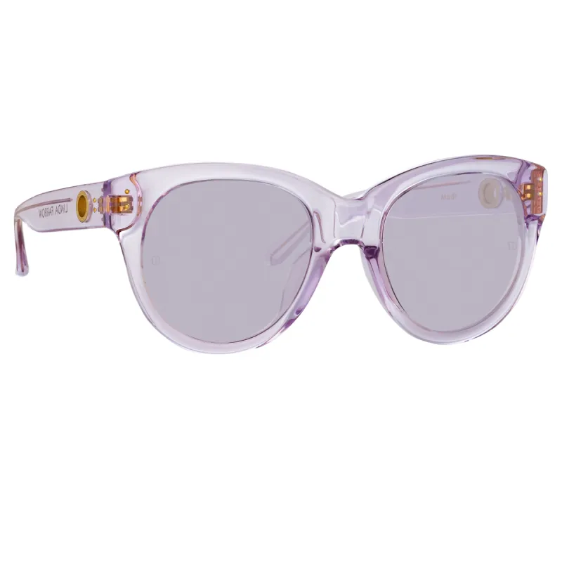 Madi Oversized Sunglasses in Lilac sold by Linda Farrow