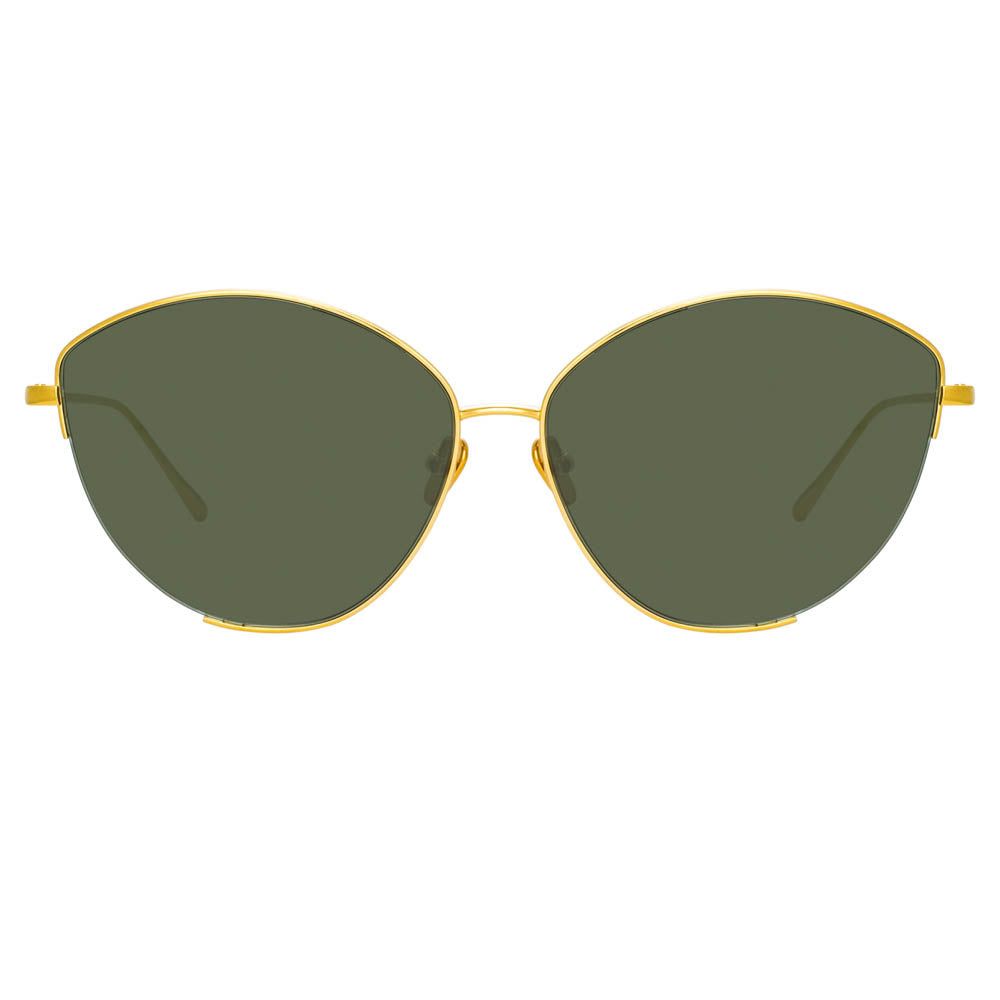 Ella Cat Eye Sunglasses in Yellow Gold sold by Linda Farrow