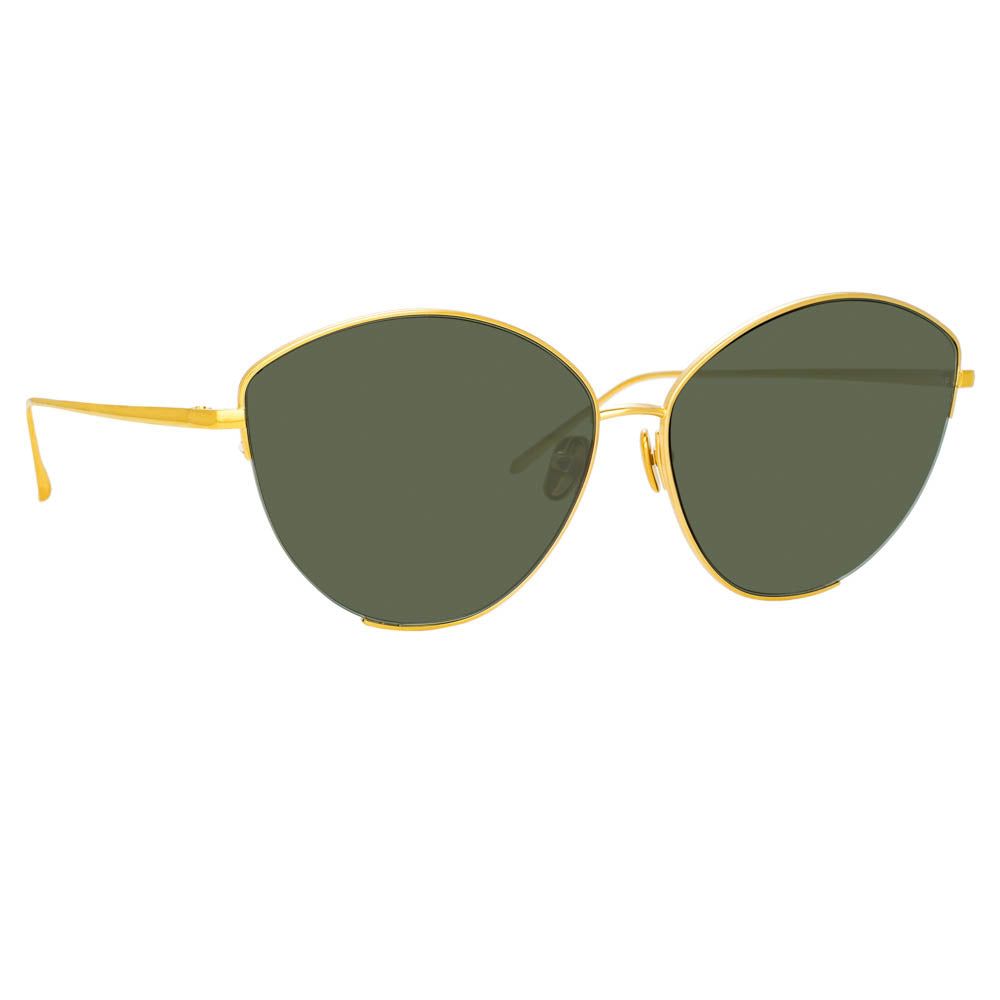 Ella Cat Eye Sunglasses in Yellow Gold sold by Linda Farrow product image thumbnail 2