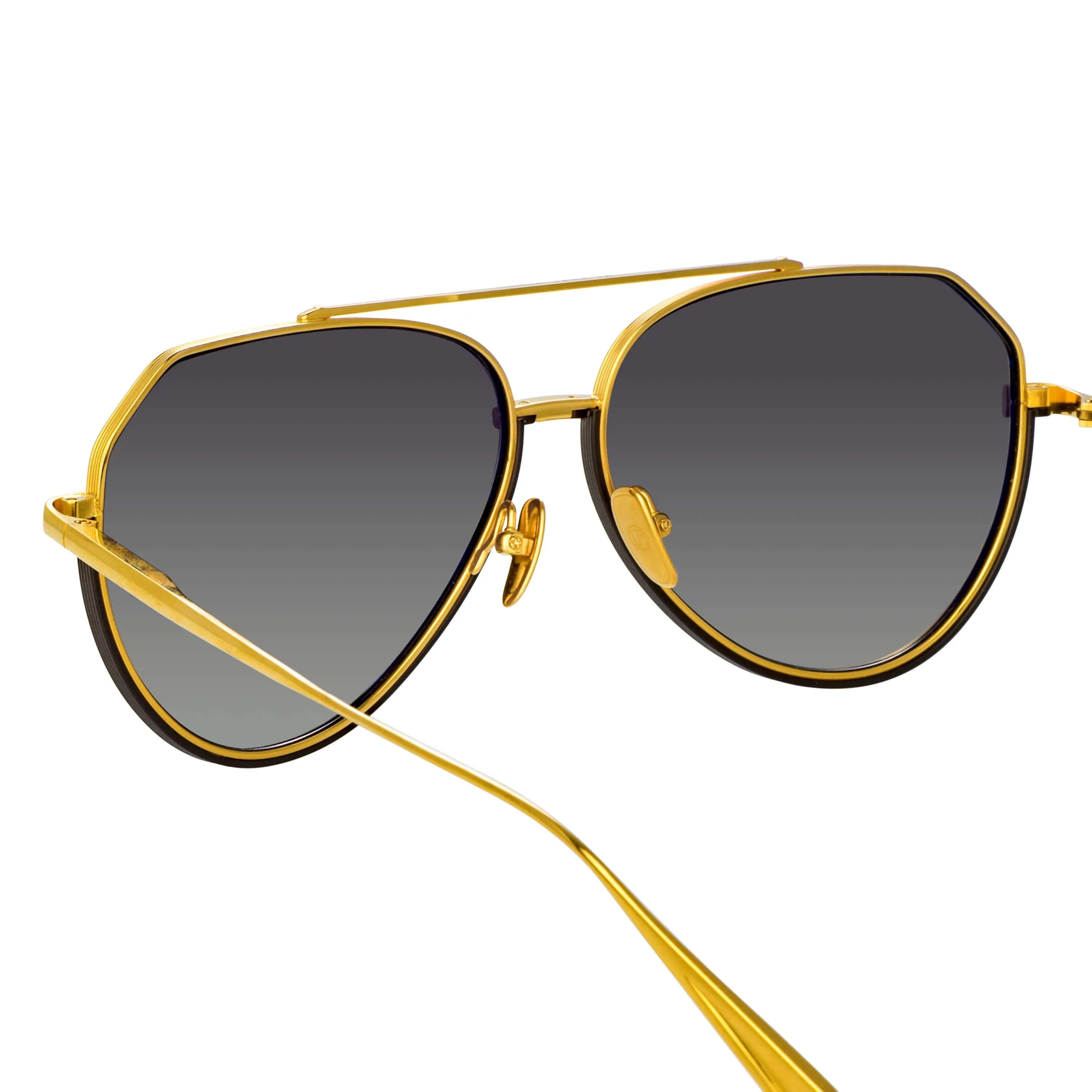 Bayer Aviator Sunglasses in Yellow Gold sold by Linda Farrow product image thumbnail 5