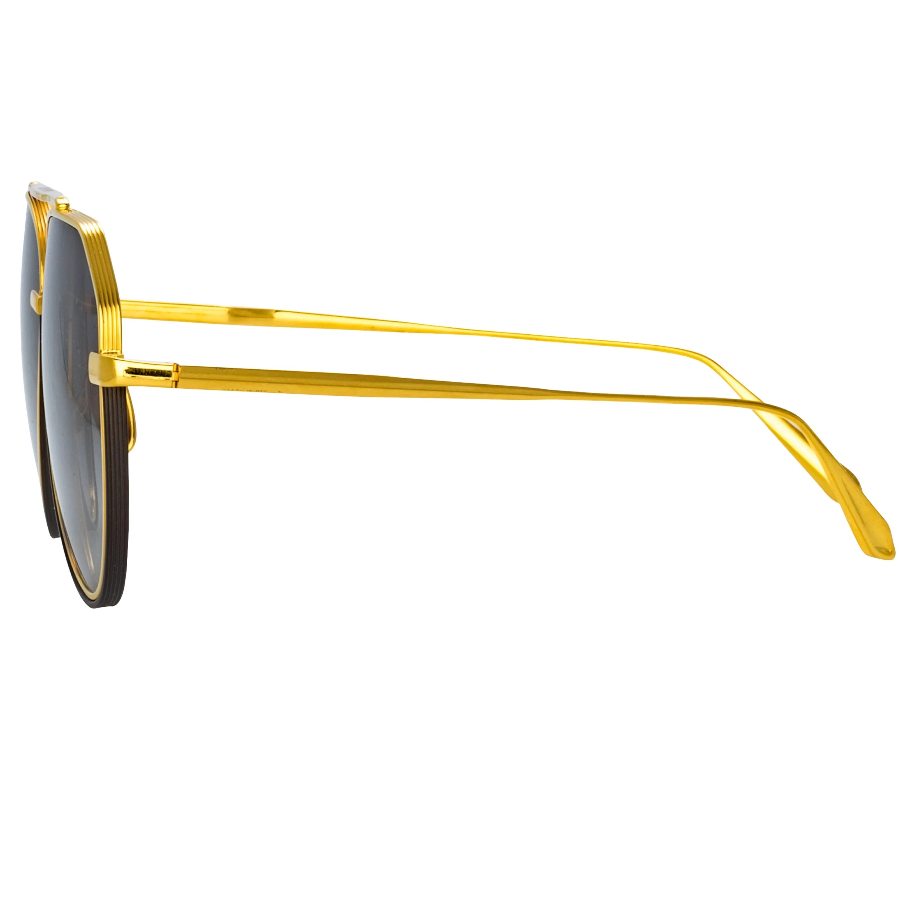 Bayer Aviator Sunglasses in Yellow Gold sold by Linda Farrow product image thumbnail 4