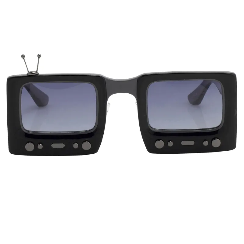 Jeremy Scott TV Sunglasses in Black sold by Linda Farrow