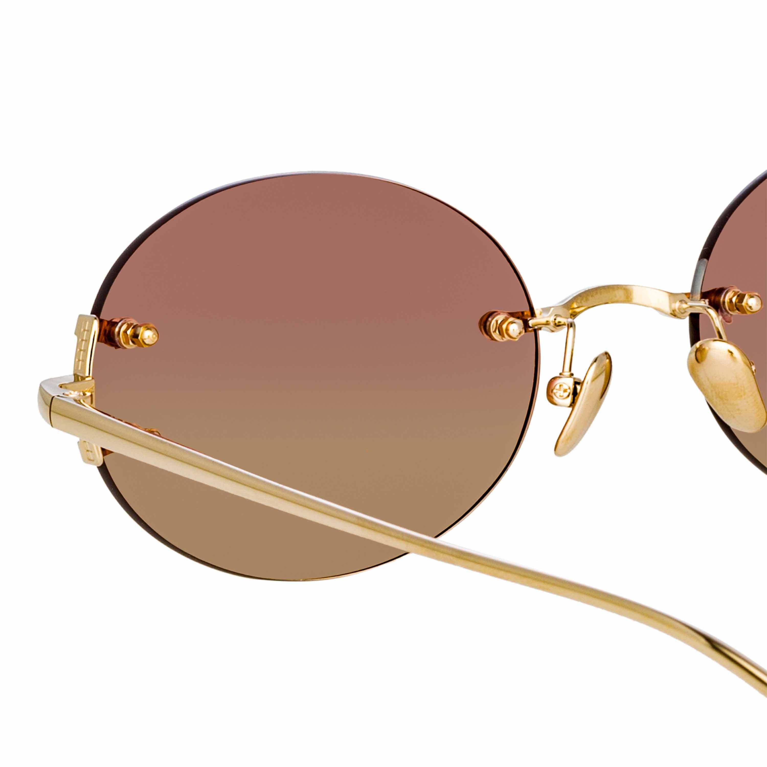 Knight Oval Sunglasses in Light Gold sold by Linda Farrow product image thumbnail 2
