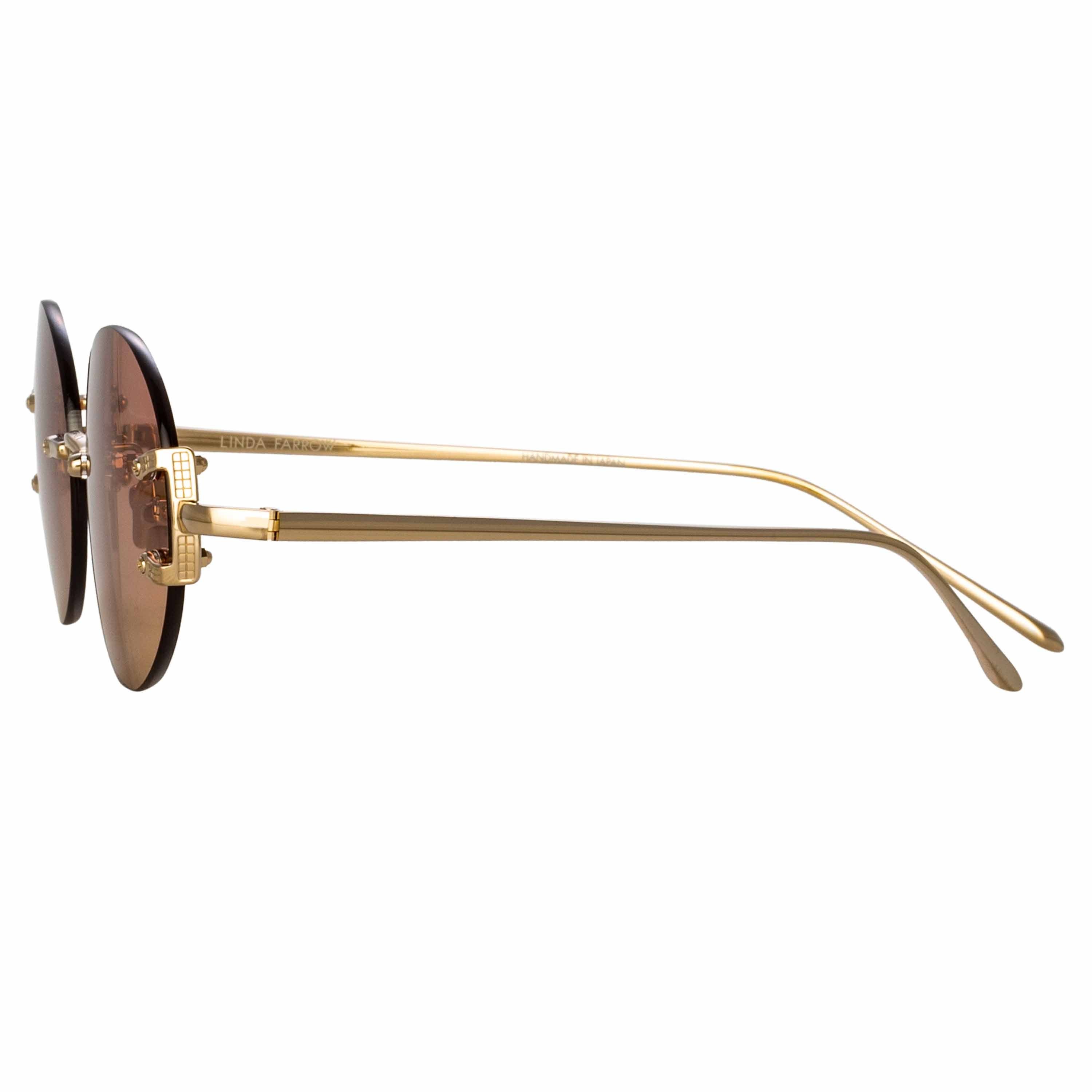 Knight Oval Sunglasses in Light Gold sold by Linda Farrow product image thumbnail 3