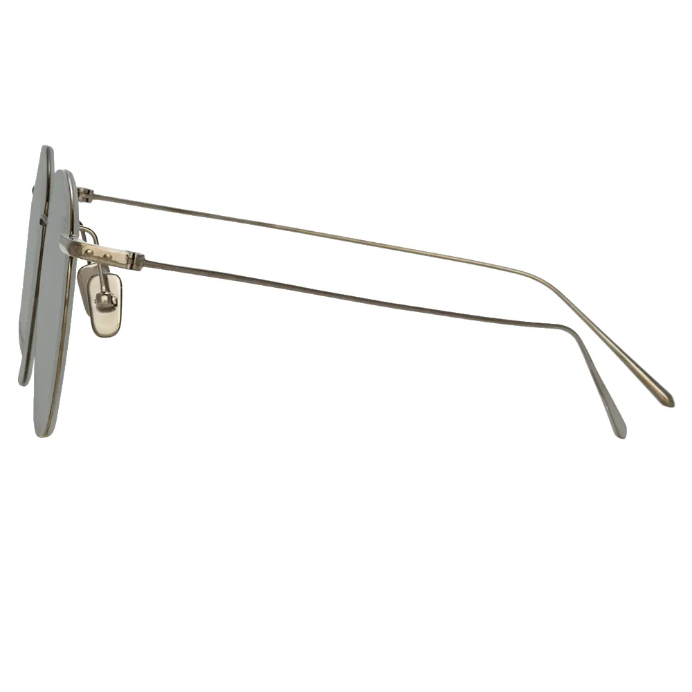 Foster Oval Sunglasses in Nickel sold by Linda Farrow product image thumbnail 4