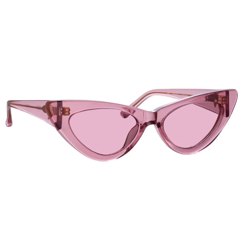 The Attico Dora D-Frame Sunglasses in Pink sold by Linda Farrow
