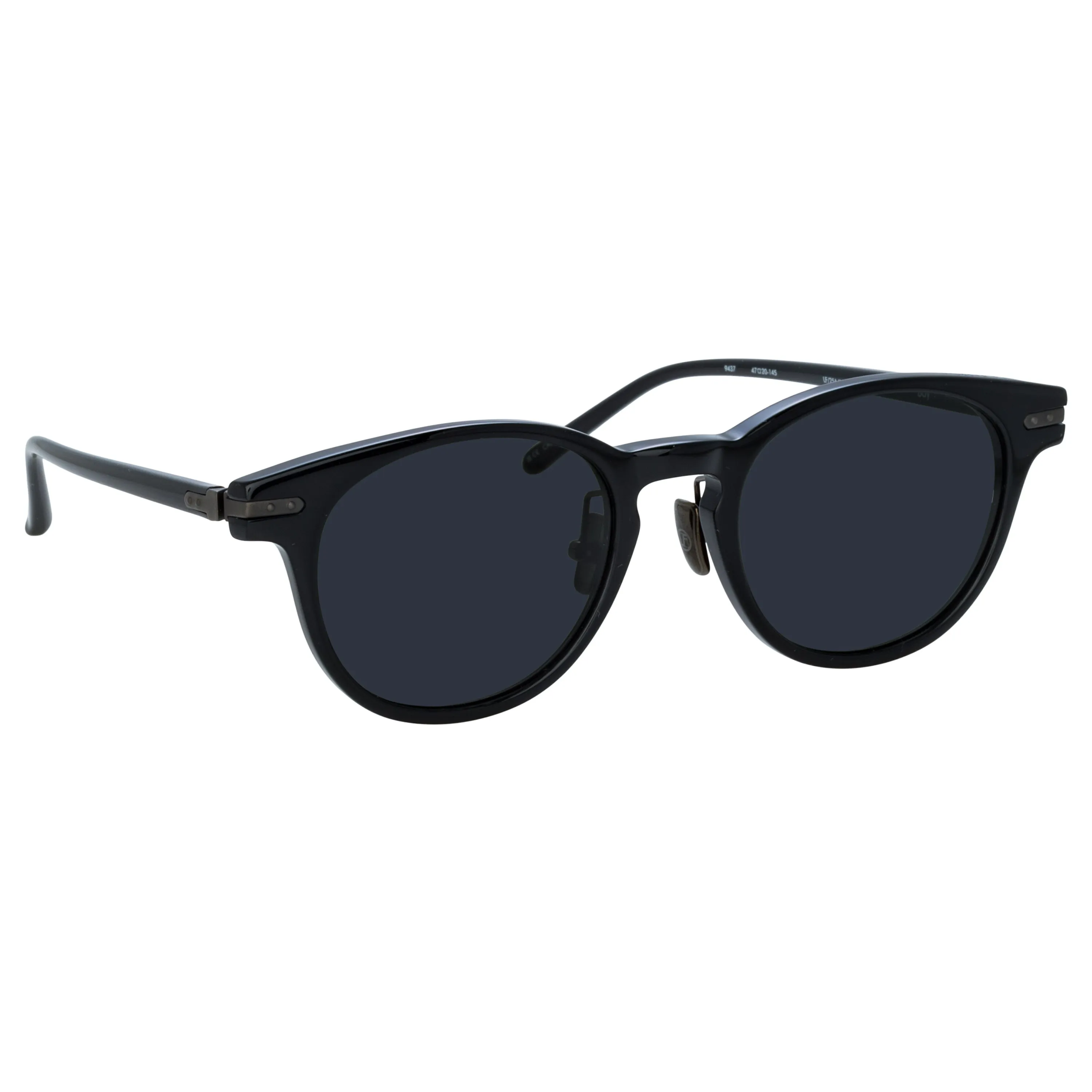 Men's Bay D-Frame Sunglasses in Black and Matt Nickel (Asian Fit) sold by Linda Farrow product image thumbnail 5