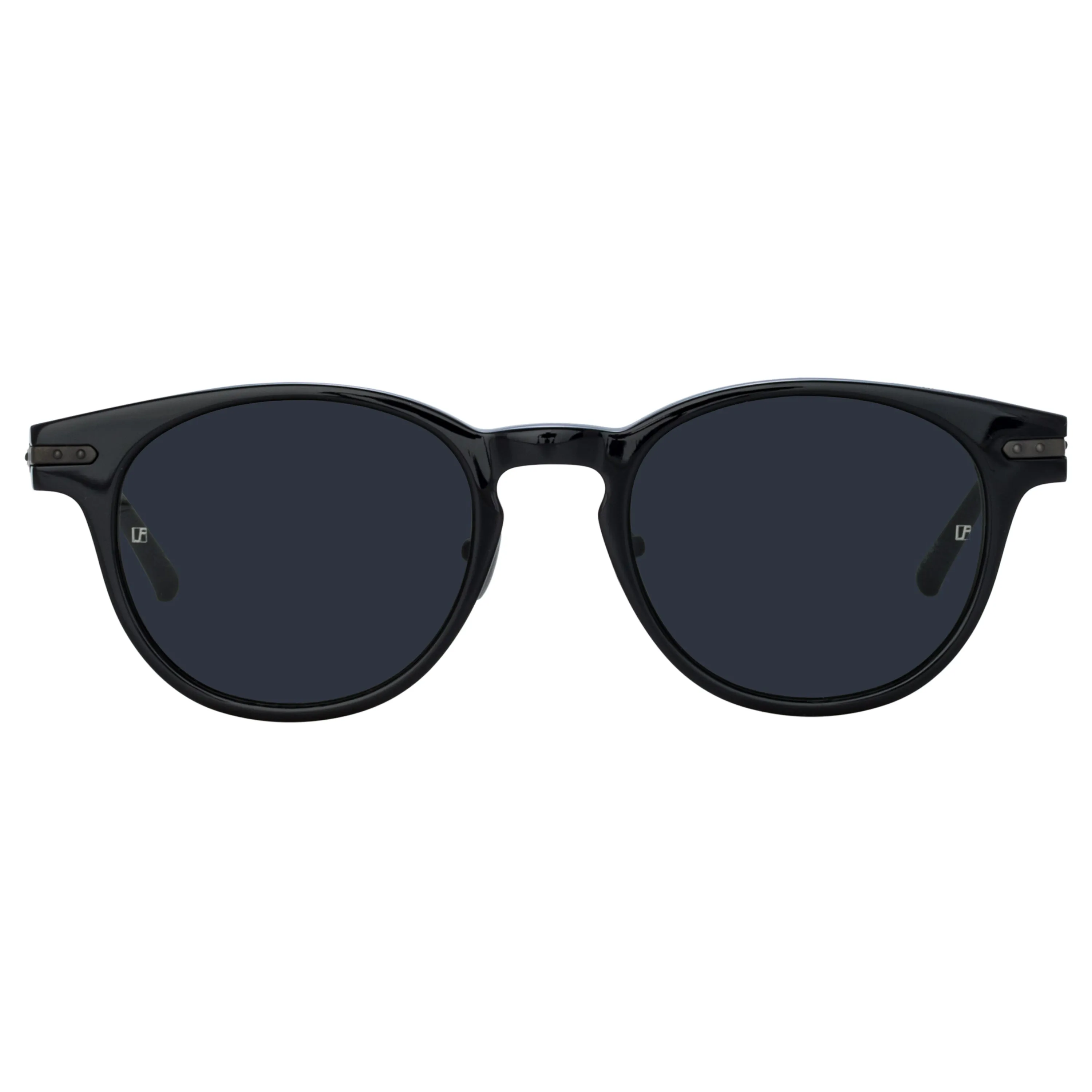 Men's Bay D-Frame Sunglasses in Black and Matt Nickel (Asian Fit) sold by Linda Farrow product image thumbnail 2