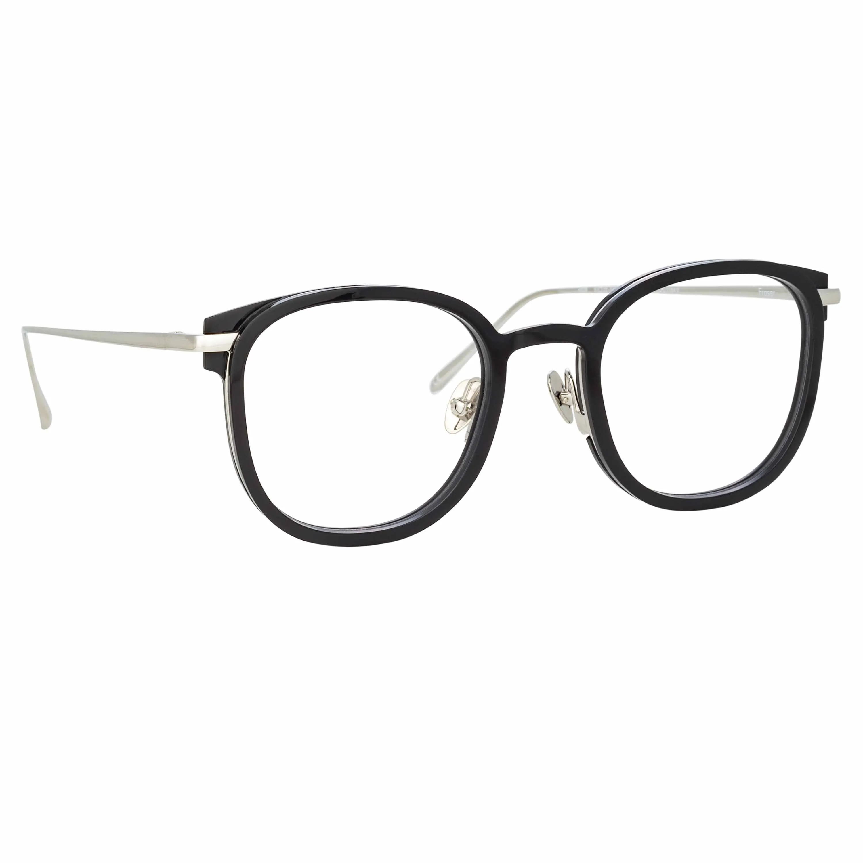 Fraser Optical Square Frame in Black and White Gold sold by Linda Farrow product image thumbnail 3