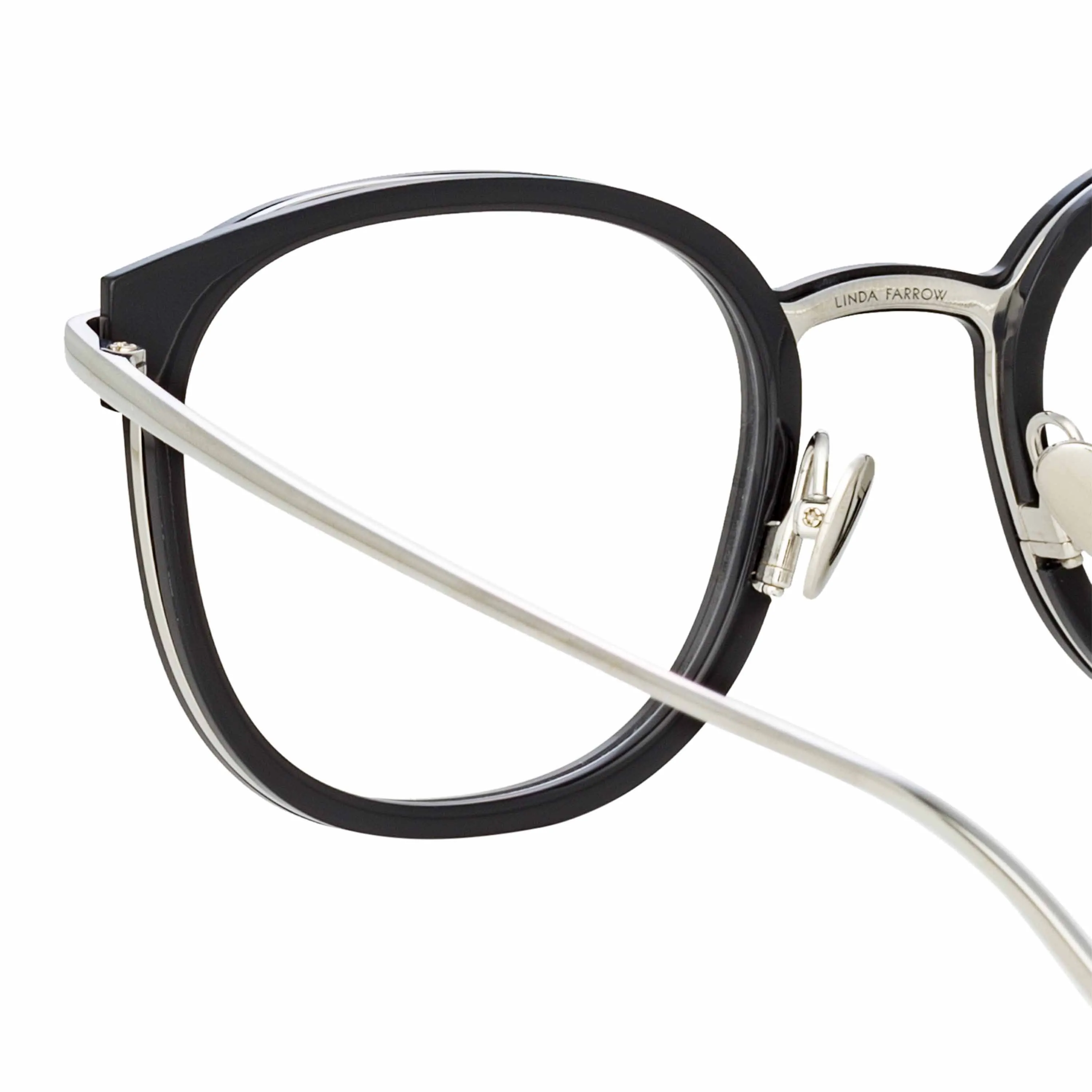 Fraser Optical Square Frame in Black and White Gold sold by Linda Farrow product image thumbnail 4