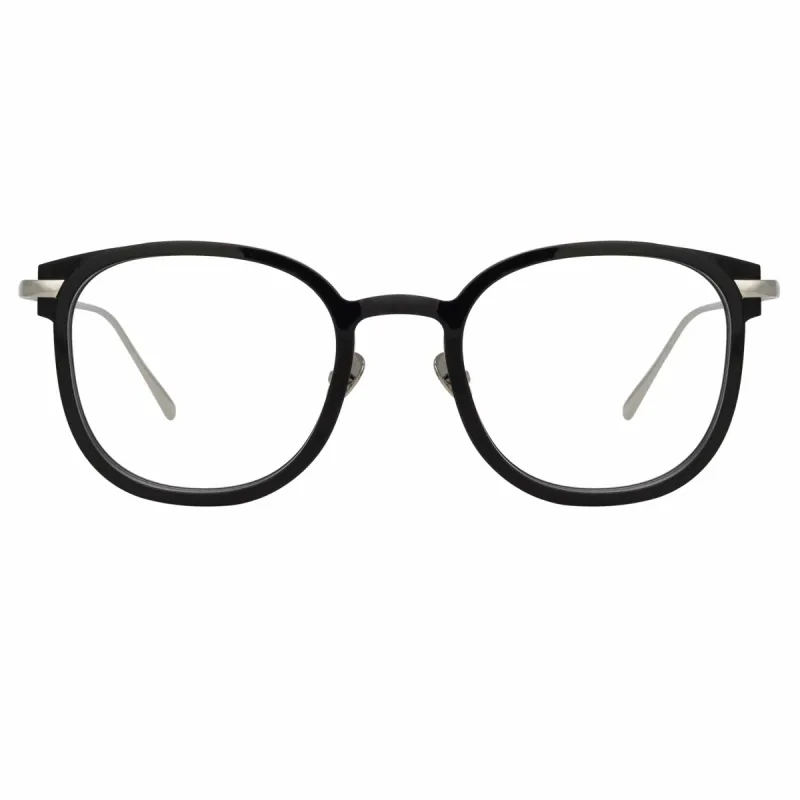 Fraser Optical Square Frame in Black and White Gold sold by Linda Farrow