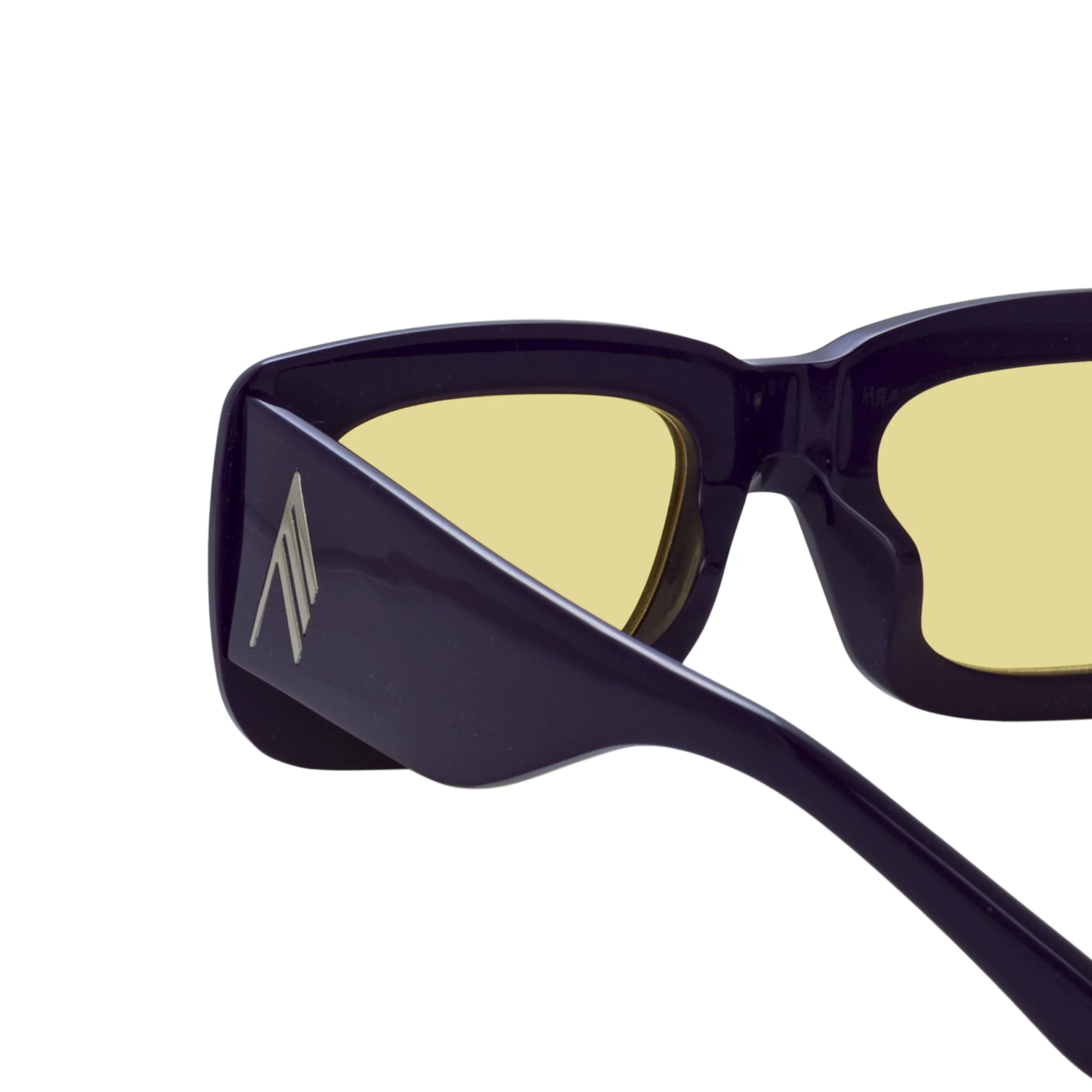 The Attico Marfa Rectangular Sunglasses in Purple and Yellow sold by Linda Farrow product image thumbnail 5
