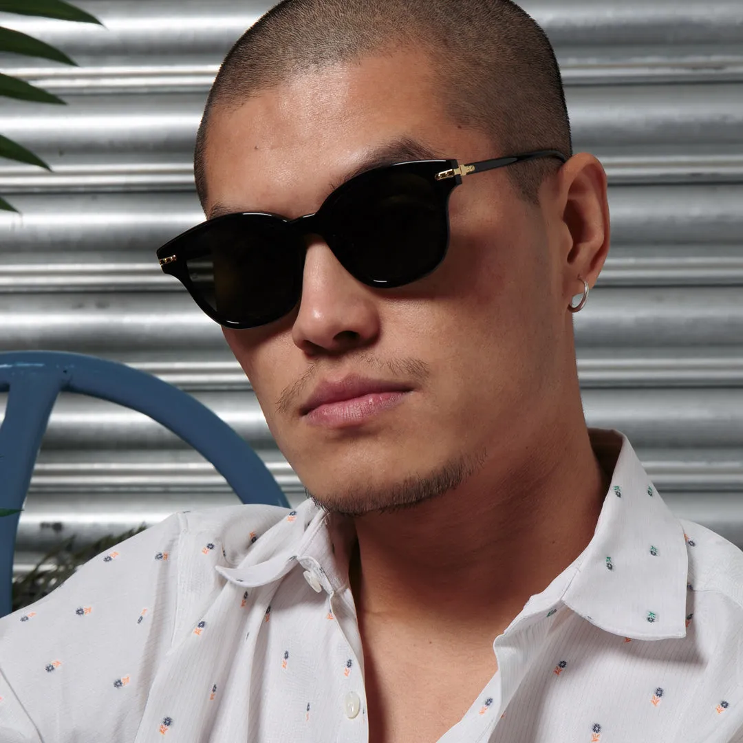 Atkins D-Frame Sunglasses in Black (Men's) sold by Linda Farrow