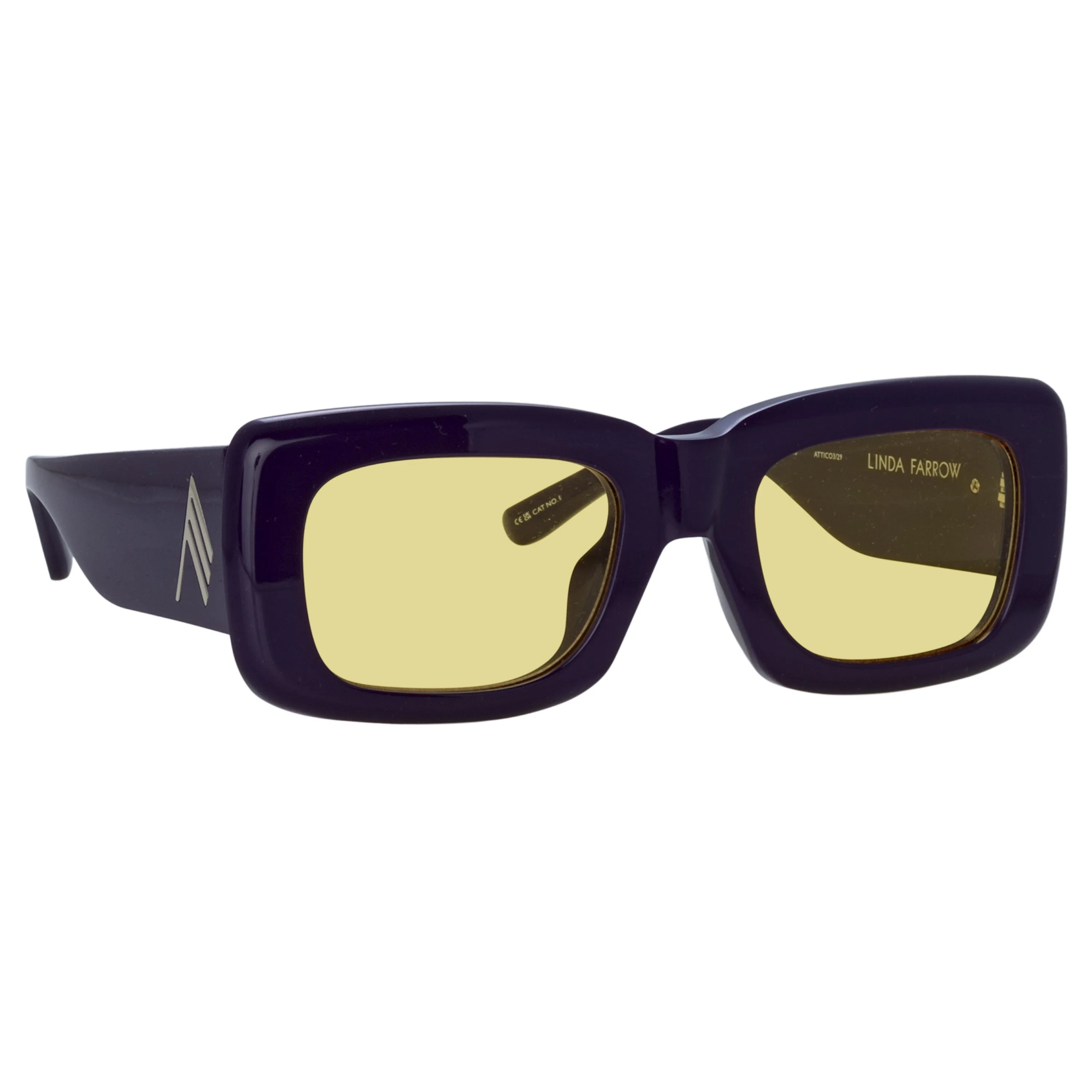 The Attico Marfa Rectangular Sunglasses in Purple and Yellow sold by Linda Farrow product image thumbnail 3
