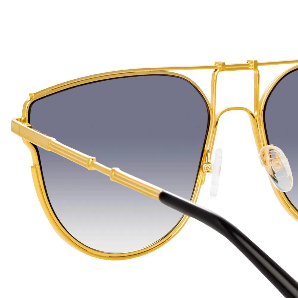 Matthew Williamson Azalea D-Frame Sunglasses in Yellow Gold Tone sold by Linda Farrow product image thumbnail 4