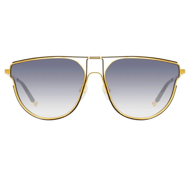 Matthew Williamson Azalea D-Frame Sunglasses in Yellow Gold Tone sold by Linda Farrow