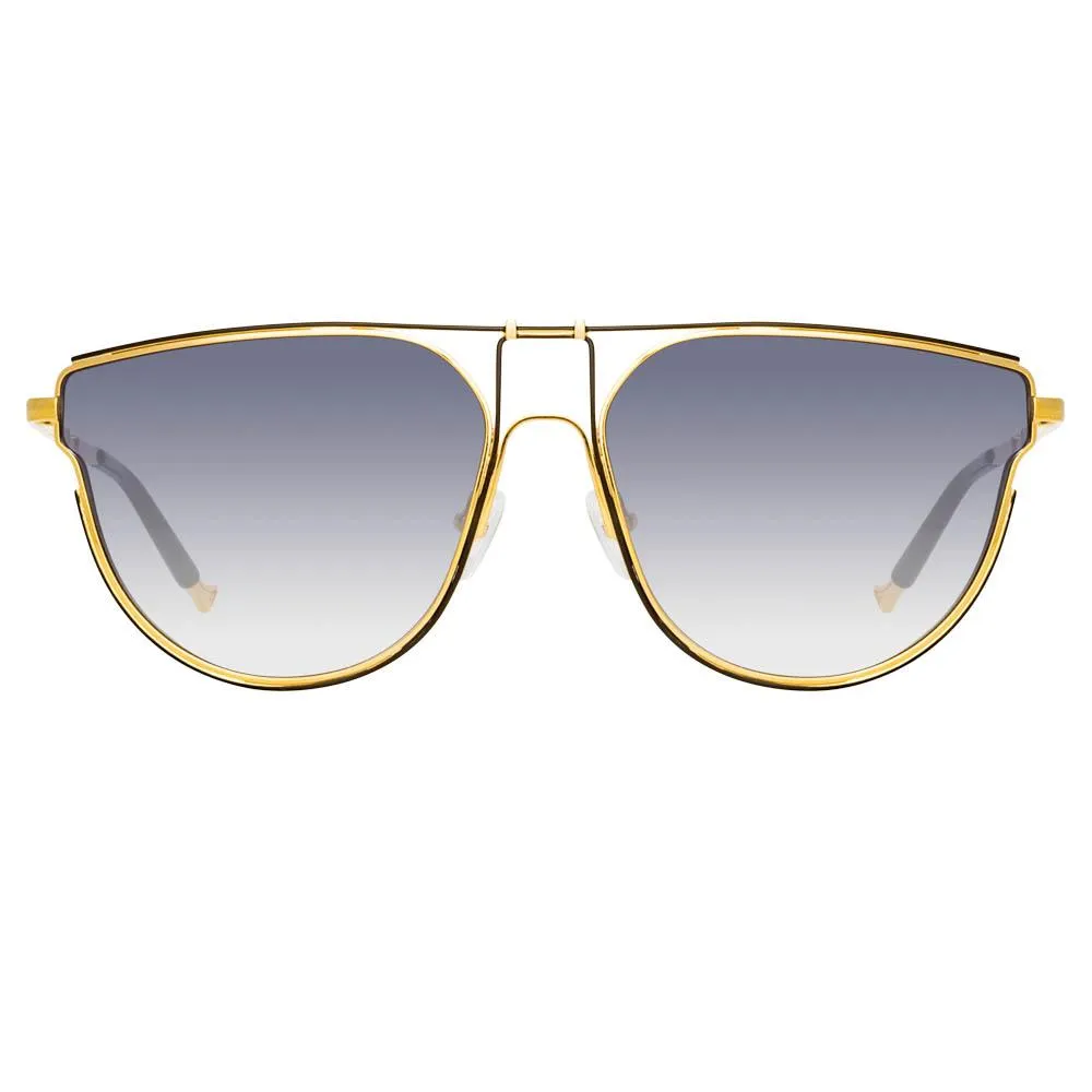 Matthew Williamson Azalea D-Frame Sunglasses in Yellow Gold Tone sold by Linda Farrow
