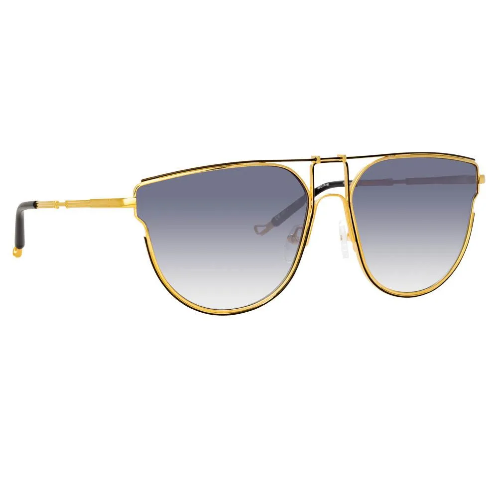 Matthew Williamson Azalea D-Frame Sunglasses in Yellow Gold Tone sold by Linda Farrow product image thumbnail 2