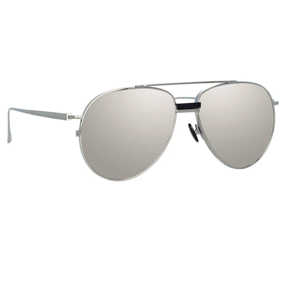 Brooks Aviator Sunglasses in White Gold sold by Linda Farrow product image thumbnail 3