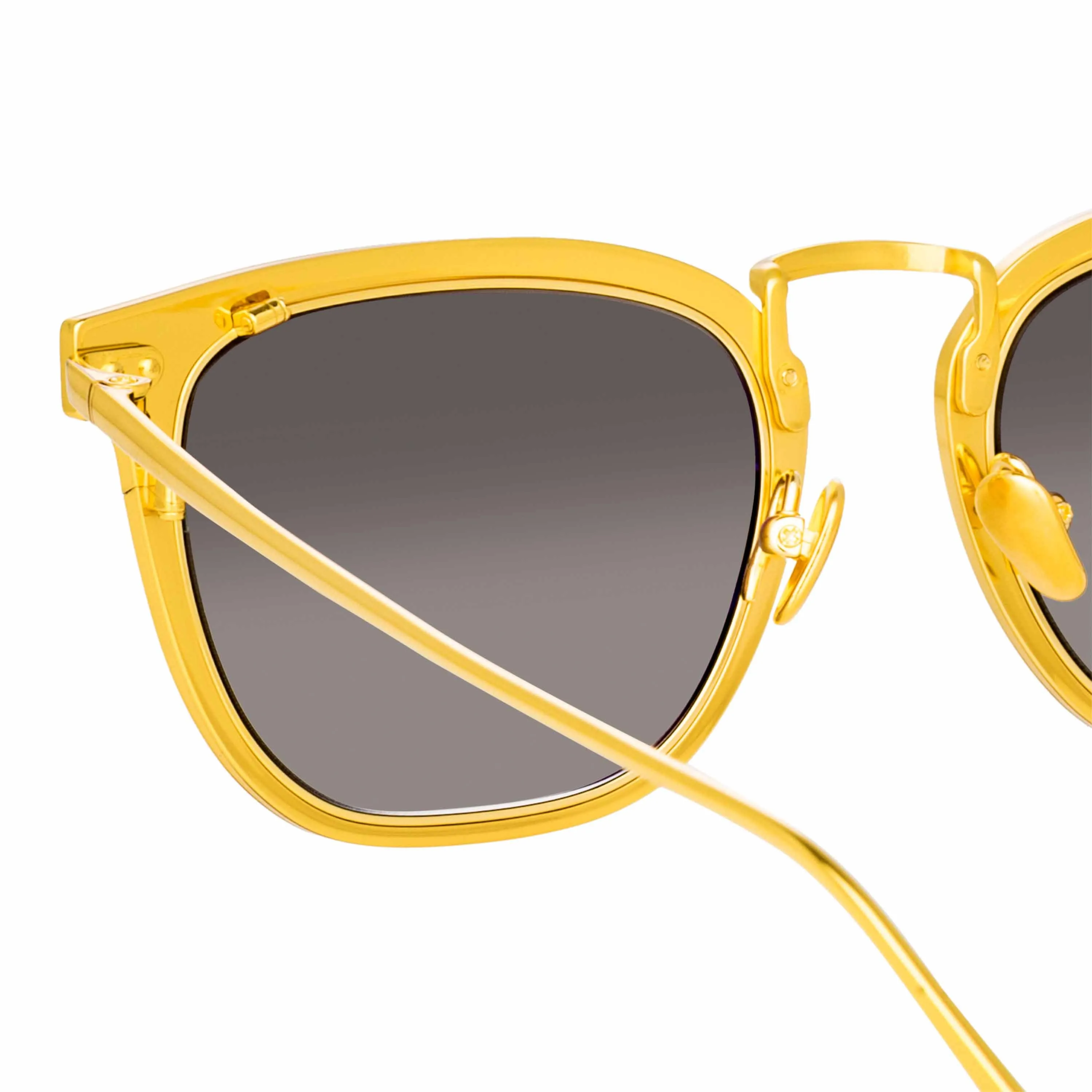 Carson D-Frame Sunglasses in Black and Yellow Gold sold by Linda Farrow product image thumbnail 4