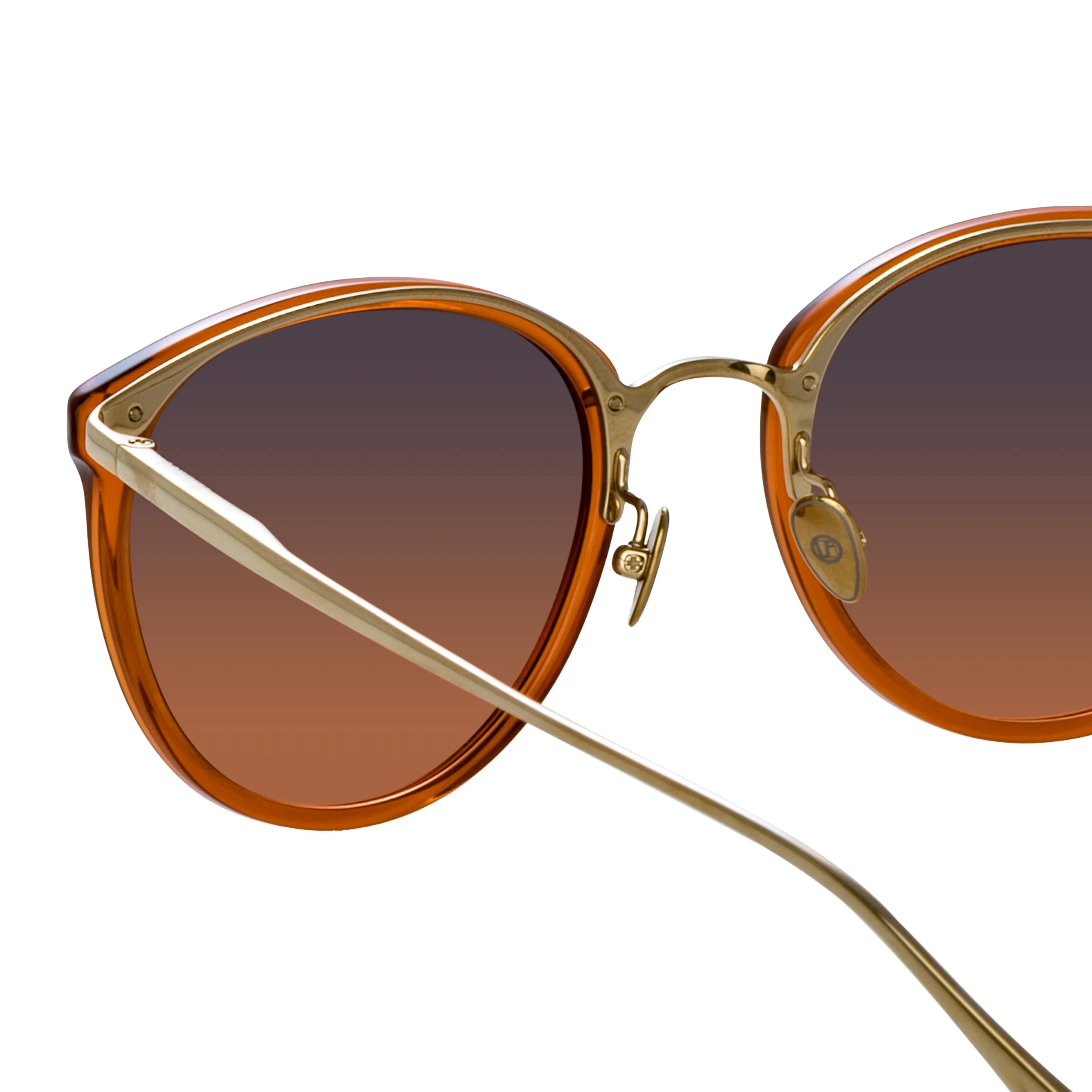 Calthorpe Oval Sunglasses in Orange sold by Linda Farrow product image thumbnail 5