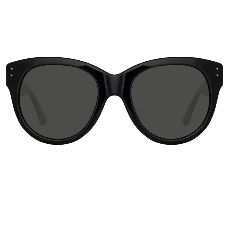 Madi Oversized Sunglasses in Black sold by Linda Farrow