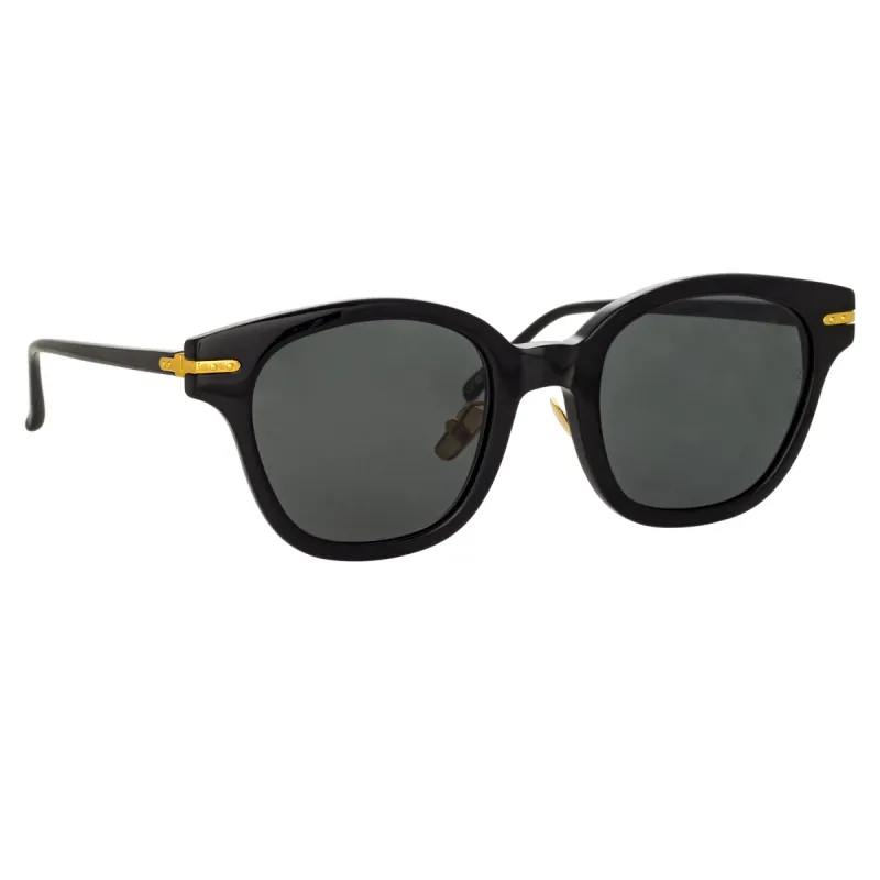 Atkins A D-Frame Sunglasses in Black sold by Linda Farrow