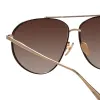 Gabriel Oversized Sunglasses in Light Gold sold by Linda Farrow