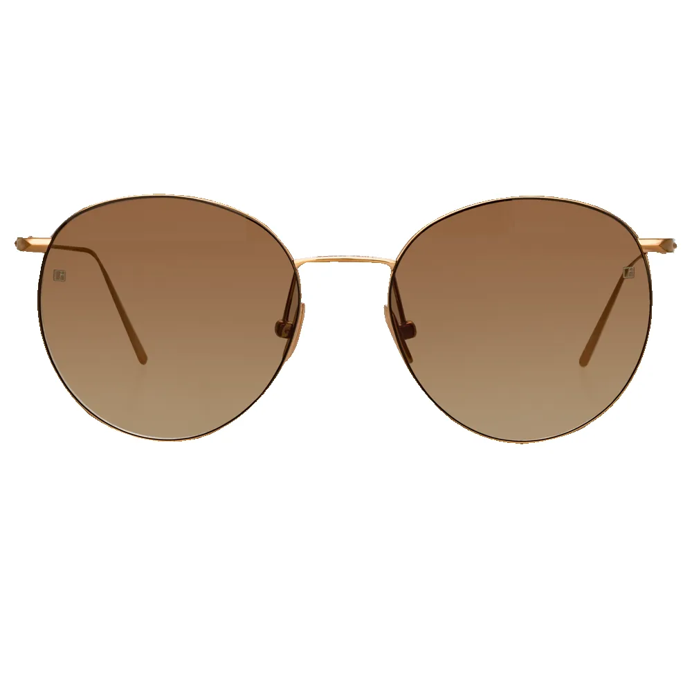 Foster Oval Sunglasses in Rose Gold sold by Linda Farrow