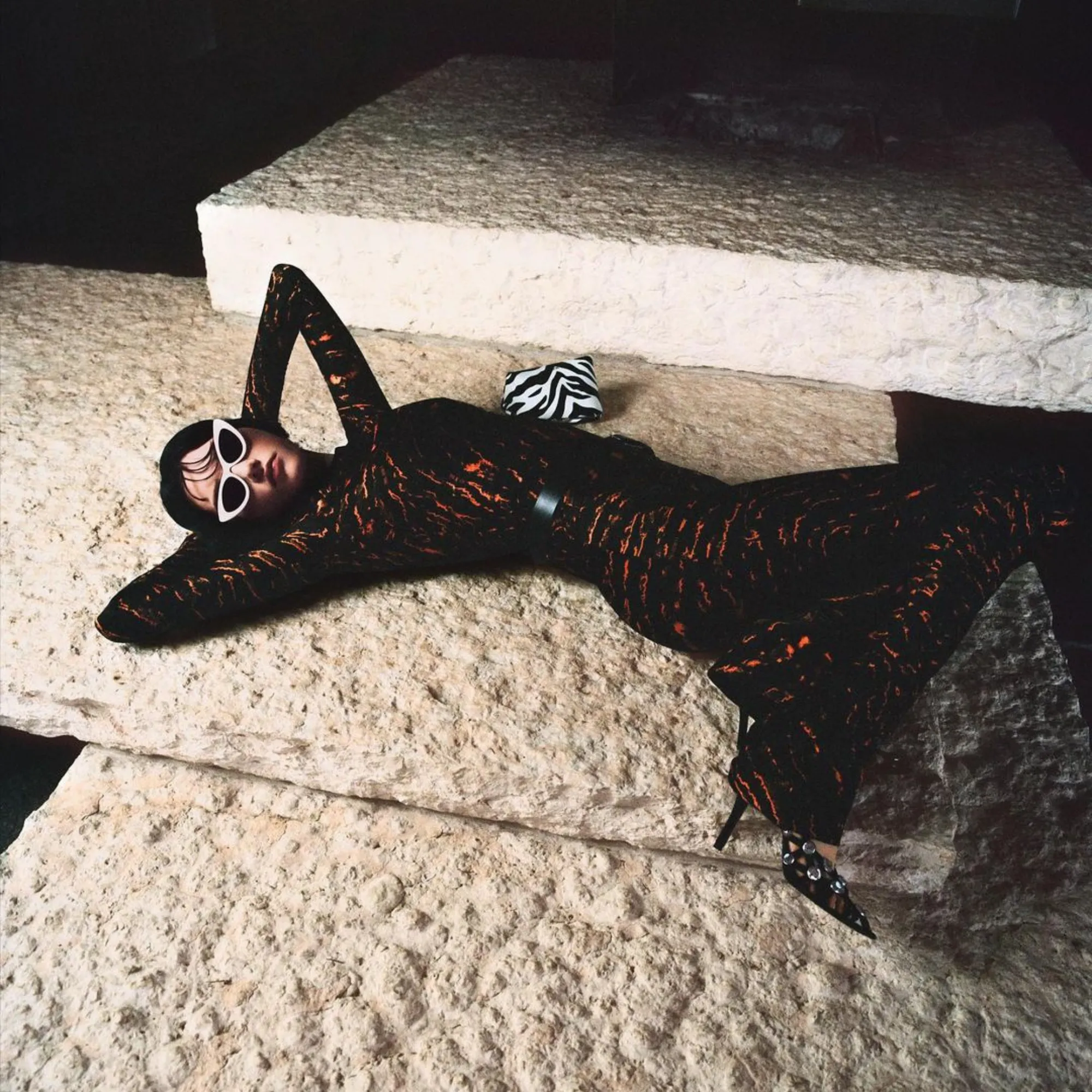 The Attico Dora D-Frame Sunglasses in White sold by Linda Farrow