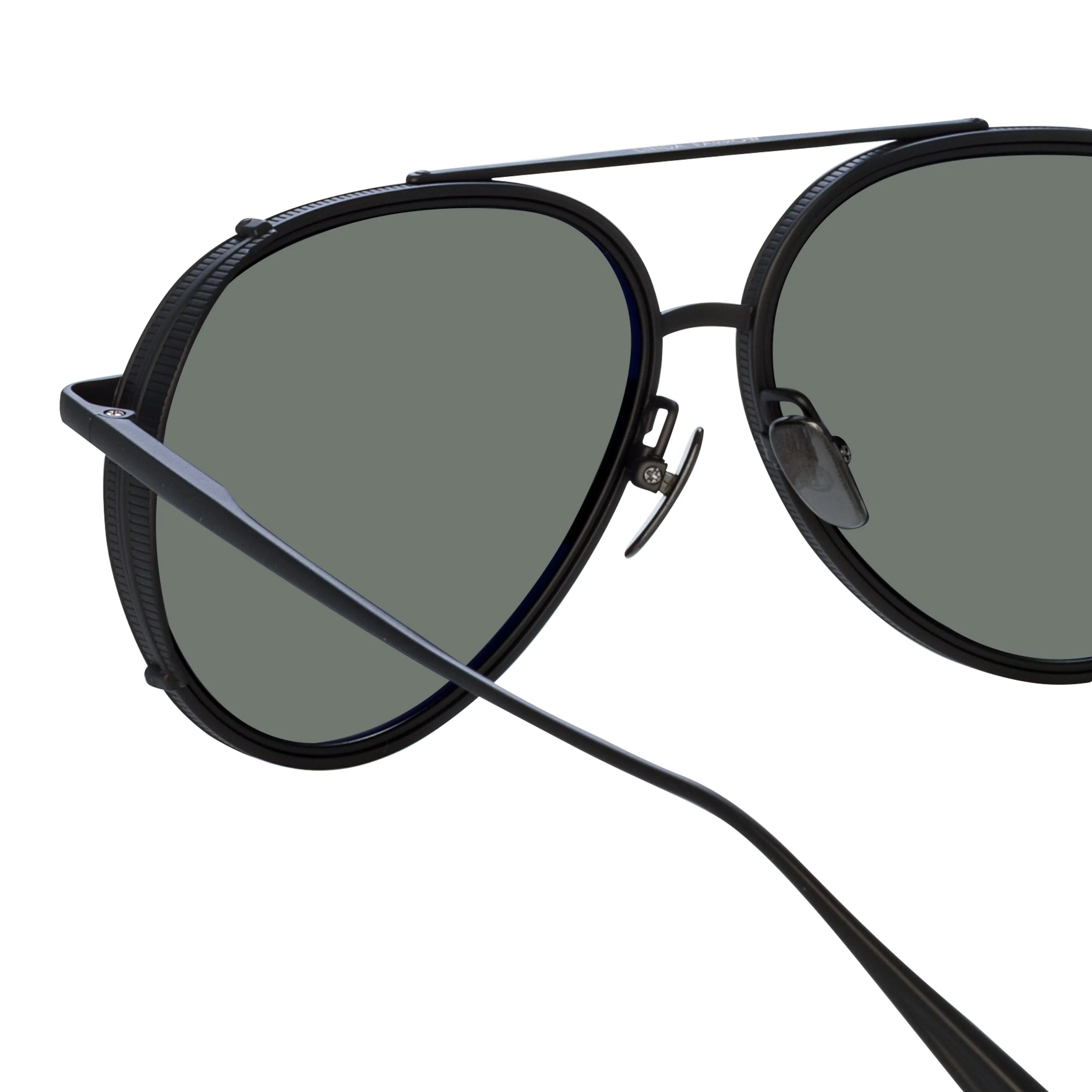 Torino Aviator Sunglasses in Nickel sold by Linda Farrow product image thumbnail 4