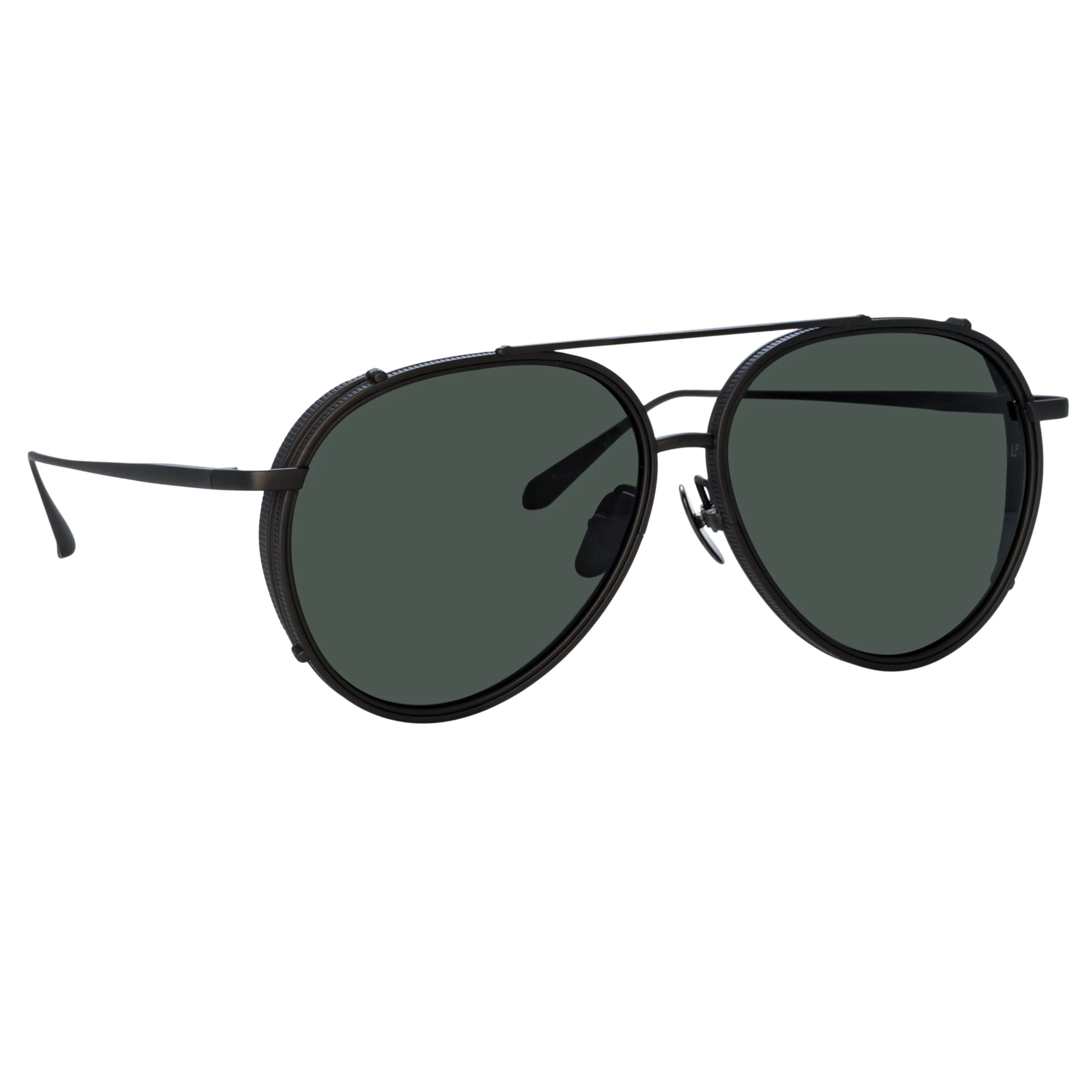 Torino Aviator Sunglasses in Nickel sold by Linda Farrow