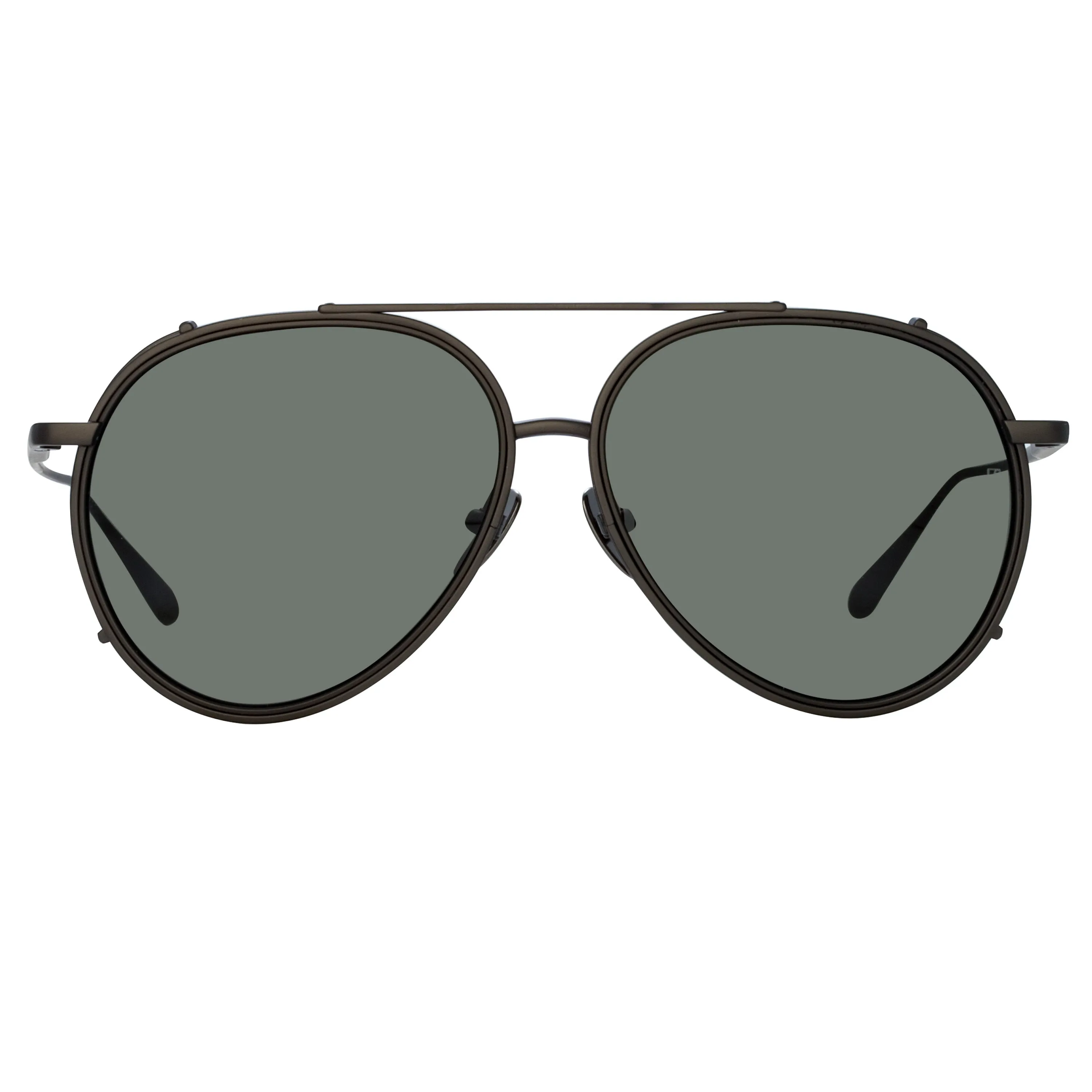 Torino Aviator Sunglasses in Nickel sold by Linda Farrow product image thumbnail 2