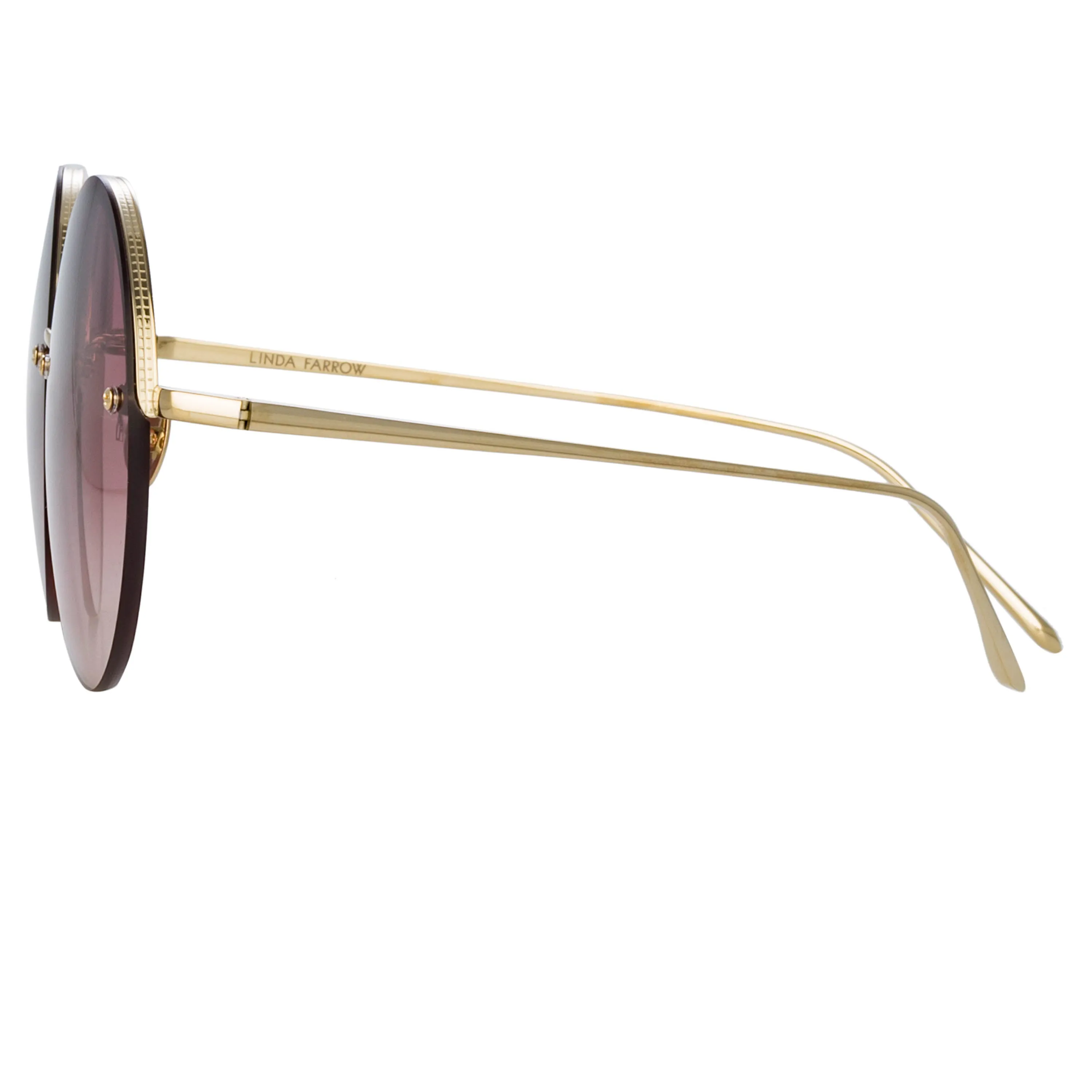 Adrienne Round Sunglasses in Light Gold and Burgundy sold by Linda Farrow product image thumbnail 4