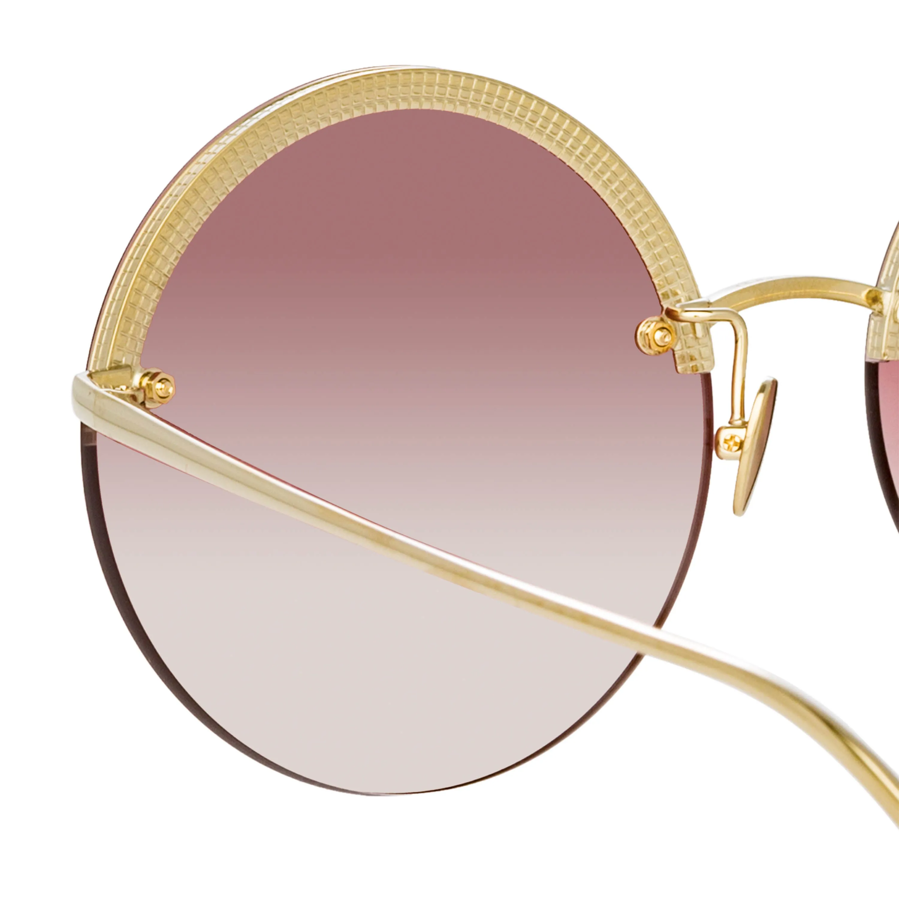 Adrienne Round Sunglasses in Light Gold and Burgundy sold by Linda Farrow product image thumbnail 5