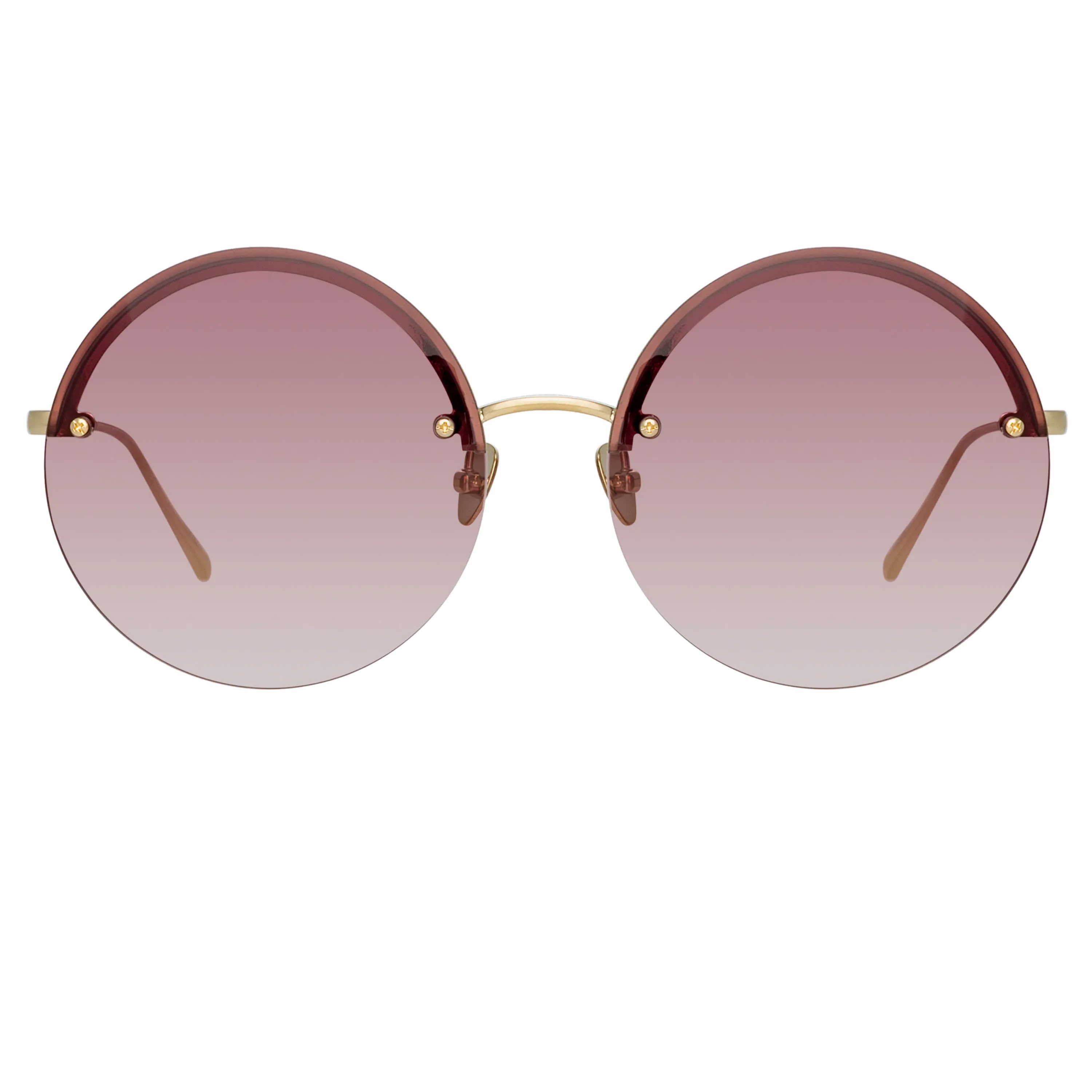 Adrienne Round Sunglasses in Light Gold and Burgundy sold by Linda Farrow product image thumbnail 2
