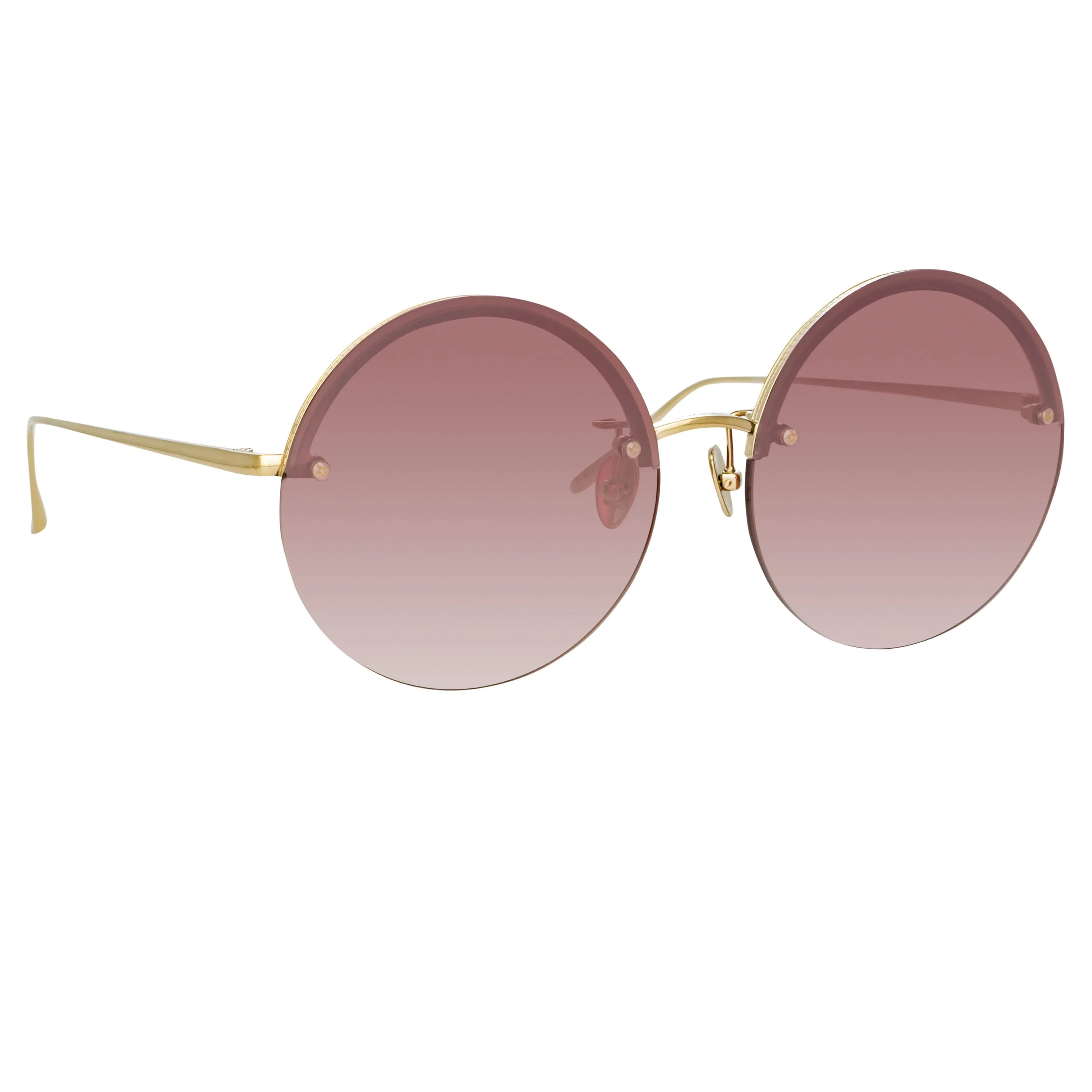 Adrienne Round Sunglasses in Light Gold and Burgundy sold by Linda Farrow product image thumbnail 3
