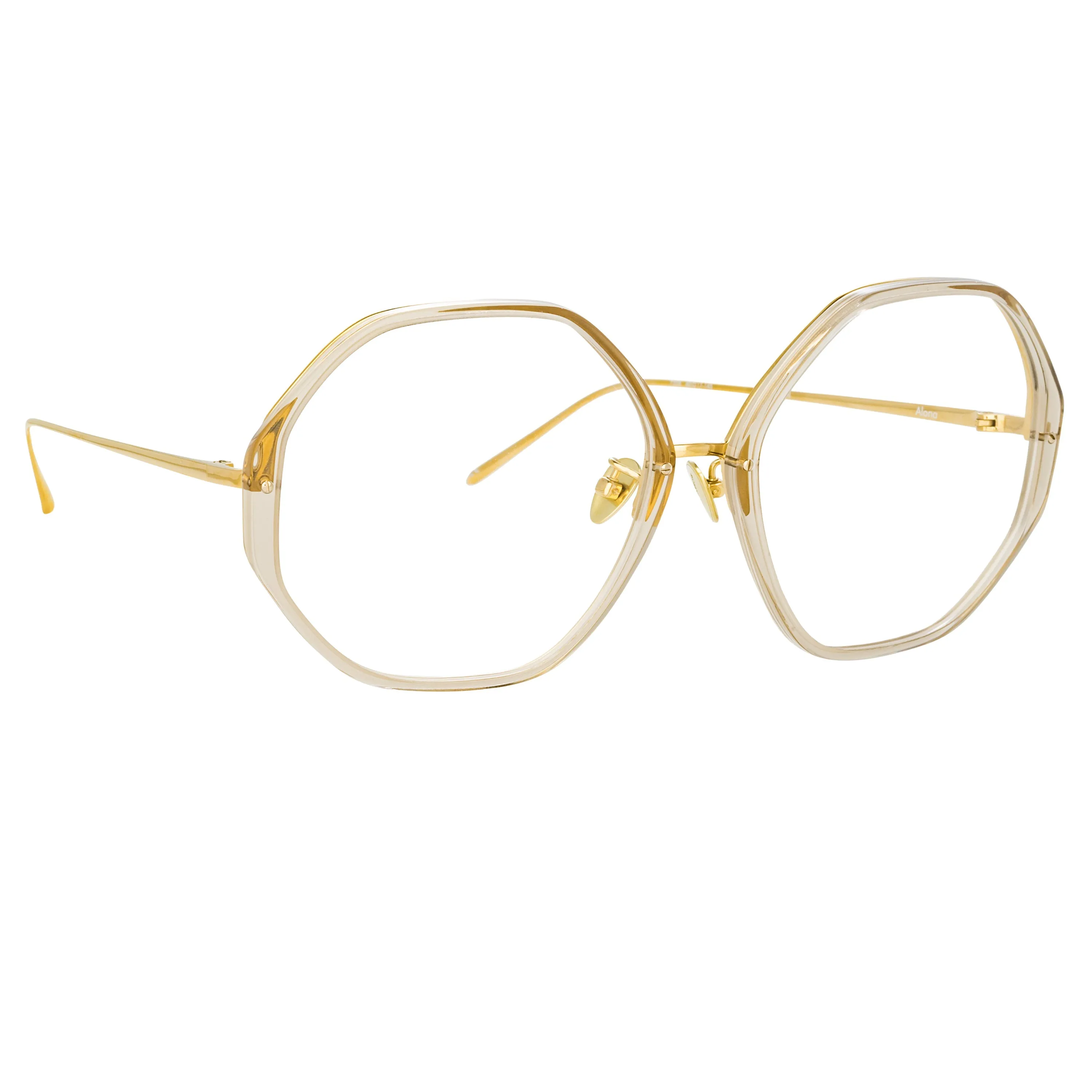 Alona Oversized Optical Frame in Truffle sold by Linda Farrow